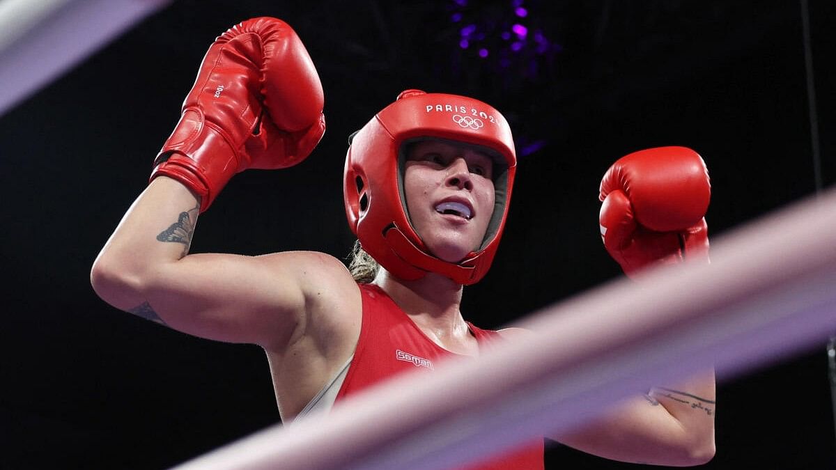 <div class="paragraphs"><p>Anna Luca Hamori of Hungary reacts during her fight against Marissa Williamson of Australia.</p></div>