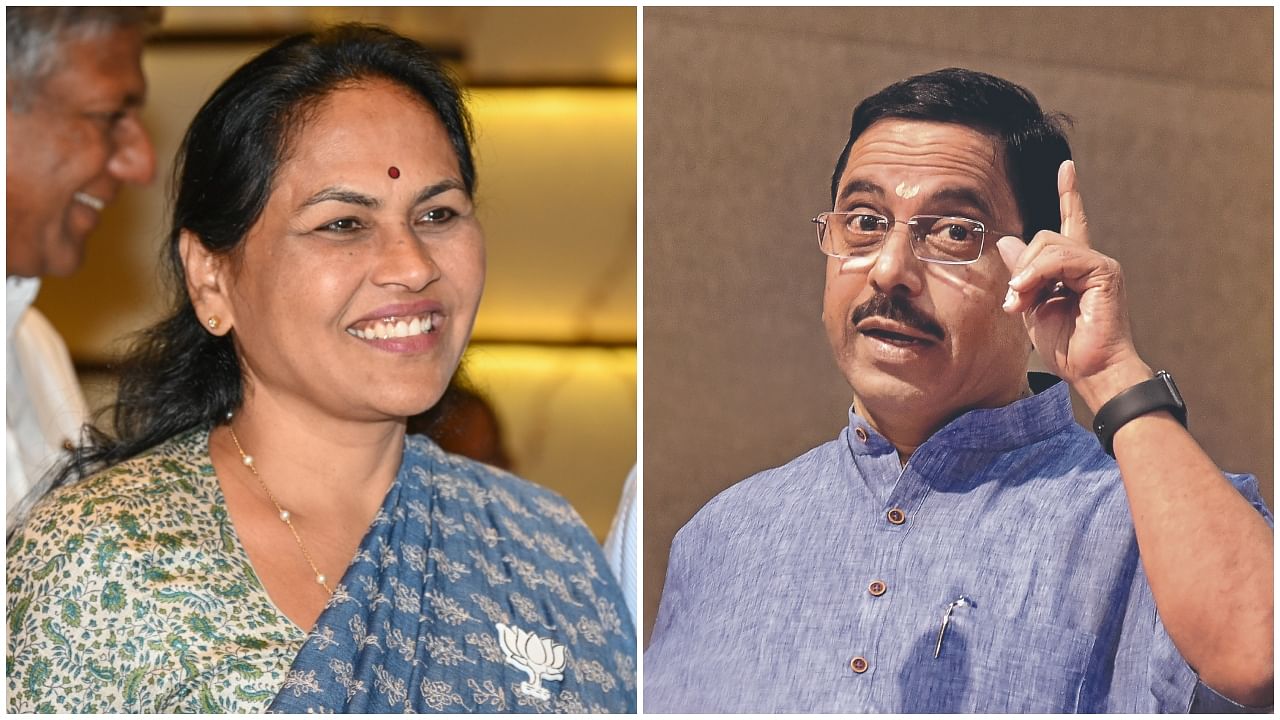 <div class="paragraphs"><p>(L to R)&nbsp;Minister of State for Ministry of Labour Shobha Karandlaje;&nbsp;Union Minister for Food and Consumer Affairs Pralhad Joshi </p></div>