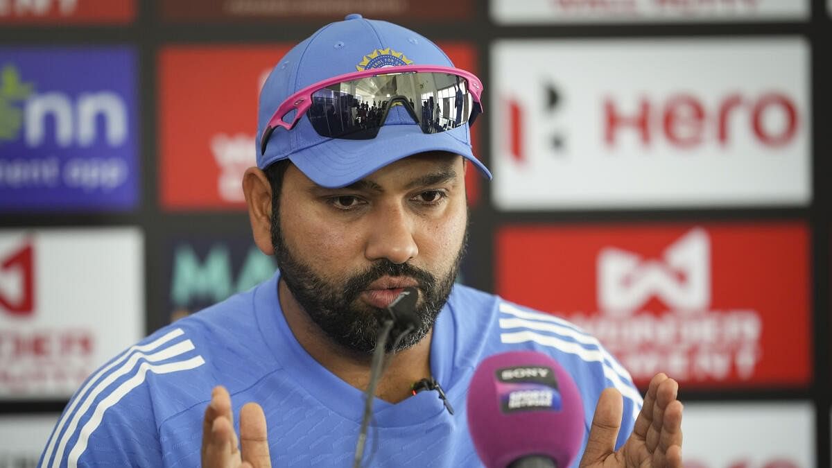 <div class="paragraphs"><p> Indian cricket team captain Rohit Sharma addresses a press conference on the eve of the first one-day international (ODI) cricket match between India and Sri Lanka at the R. Premadasa International Cricket Stadium, in Colombo, Sri Lanka, Thursday, August 1, 2024.</p></div>