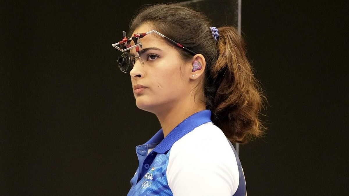 <div class="paragraphs"><p>India’s Manu Bhaker during the 25m Pistol Women’s Final event at the 2024 Summer Olympics, in Chateauroux, France, Saturday, Aug. 3, 2024. </p></div>