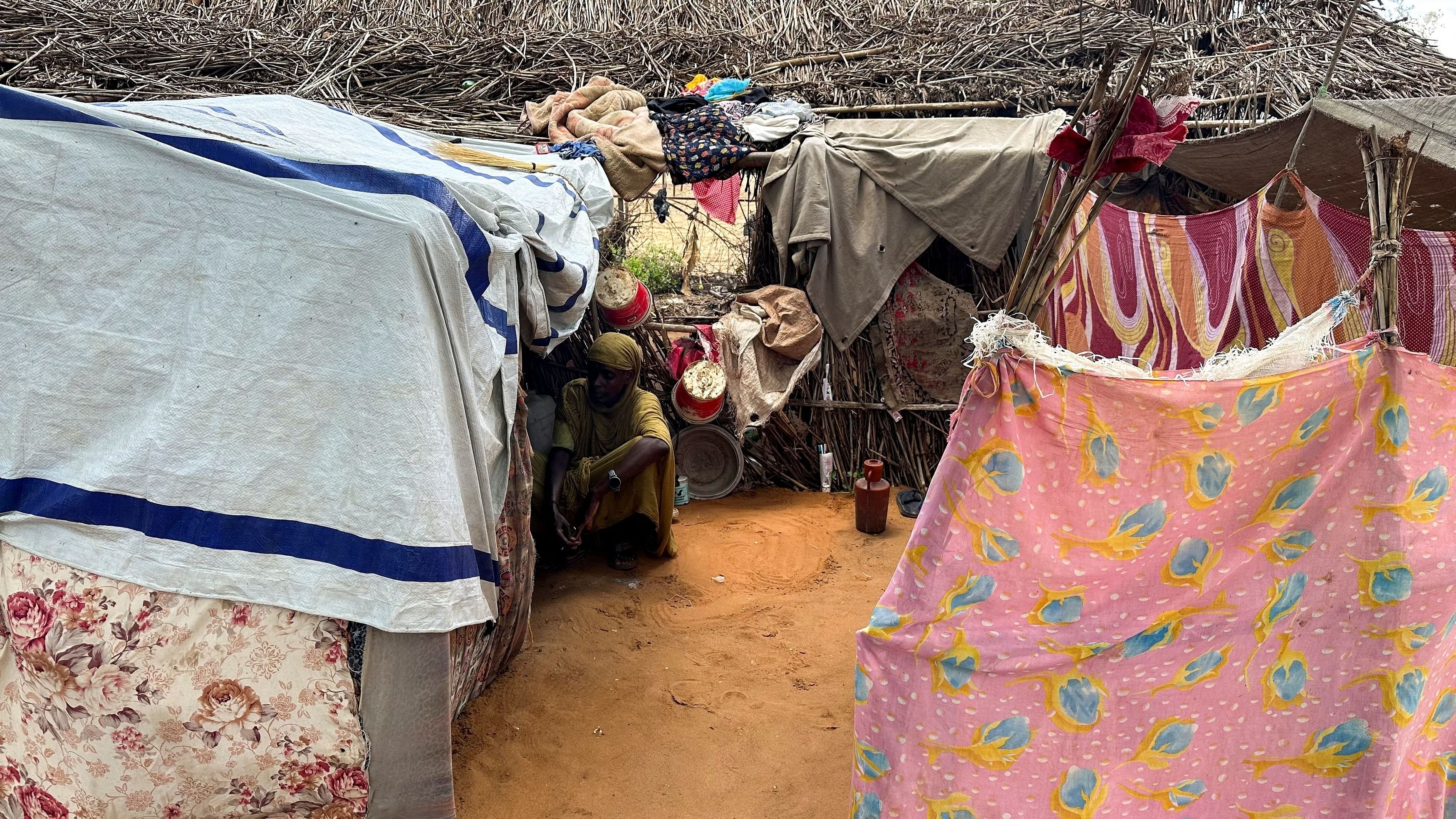 <div class="paragraphs"><p>A displaced Sudanese woman rests inside a shelter at Zamzam camp, in North Darfur, Sudan, August 1, 2024. </p></div>