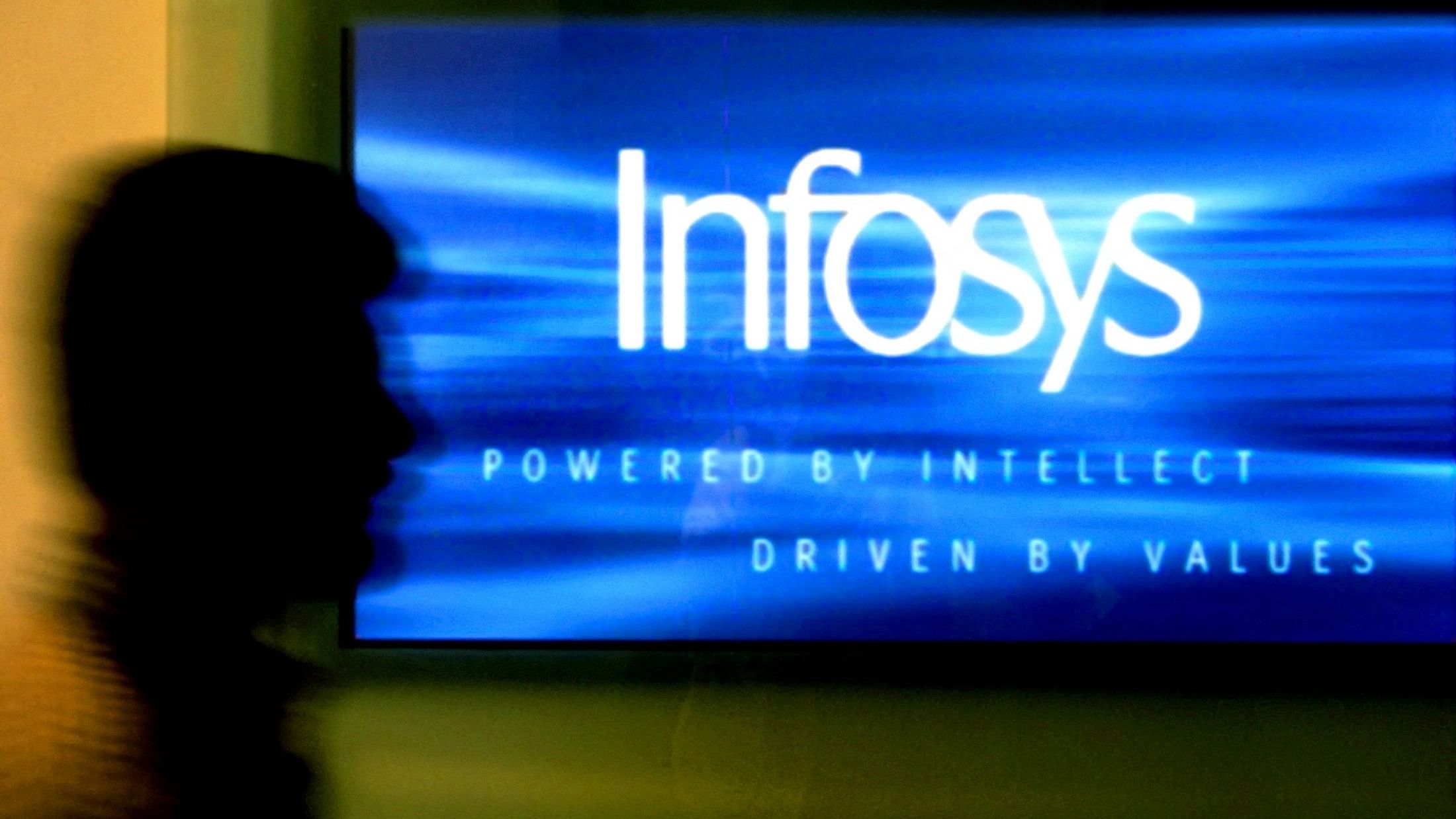 <div class="paragraphs"><p>A man walks past a billboard of Infosys Technologies Ltd's office in Bengaluru.</p></div>