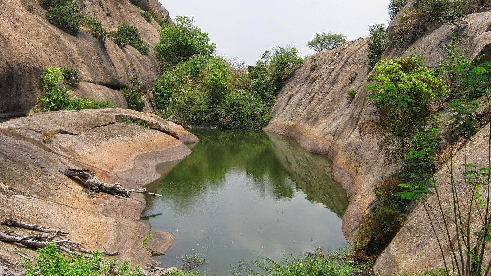 <div class="paragraphs"><p>A pond in Ramadevarabetta, Ramanagara . The hill has been the backdrop for many film shoots.&nbsp; </p></div>