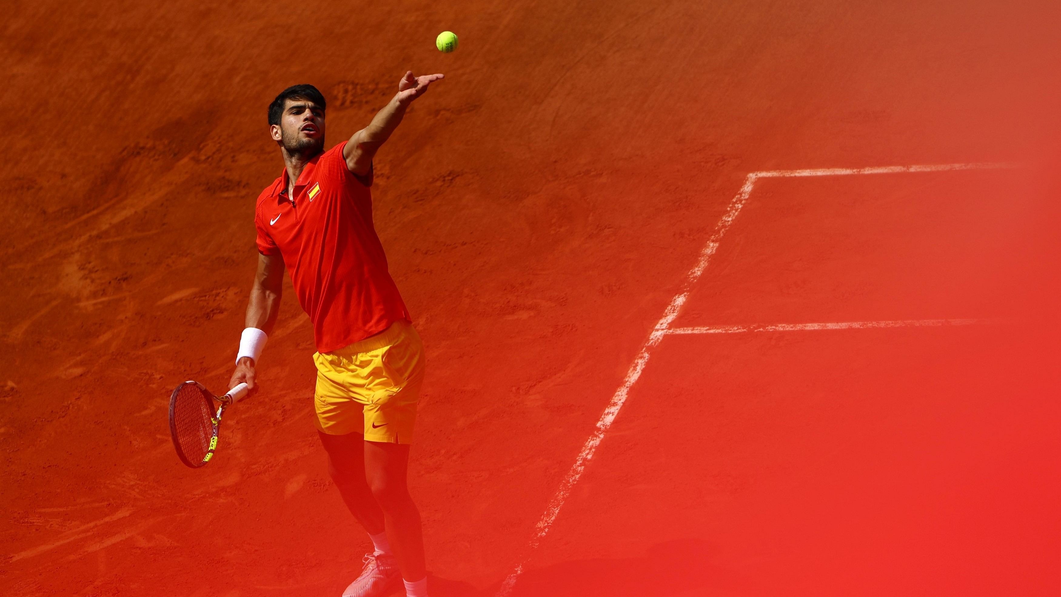 <div class="paragraphs"><p>Carlos Alcaraz of Spain in action during his match against Felix Auger-Aliassime of Canada.</p></div>