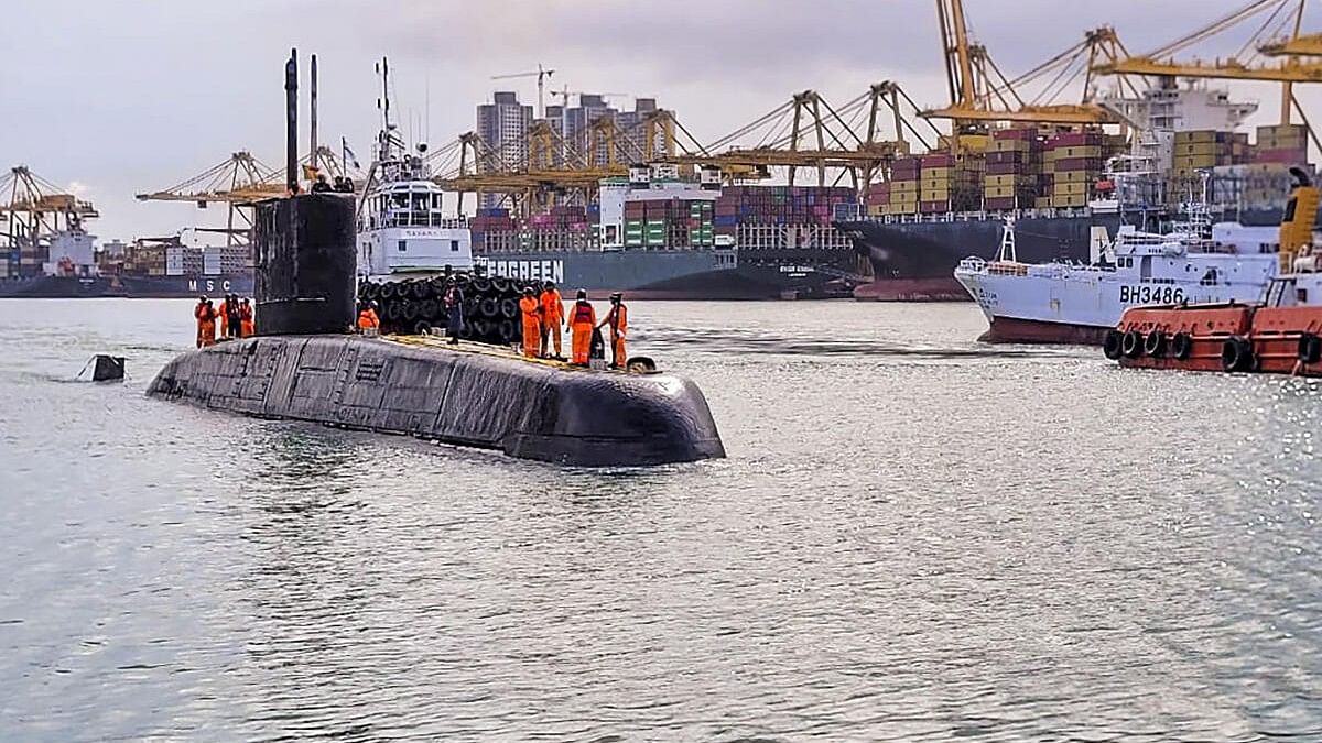 <div class="paragraphs"><p>Indian Navy’s submarine INS Shalki in Colombo, Sri Lanka on a two day visit.&nbsp;</p></div>