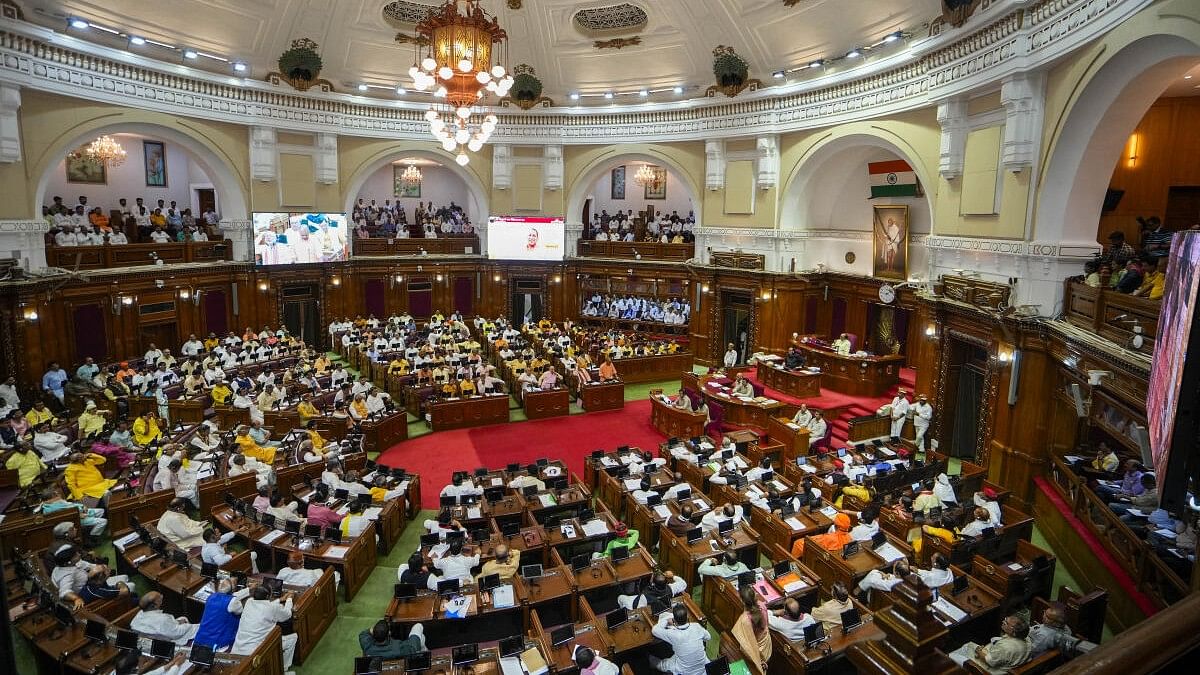 <div class="paragraphs"><p>Members during the Monsoon session of Uttar Pradesh Legislative Assembly, at Vidhan Bhawan in Lucknow, Thursday, Aug 01, 2024.</p></div>