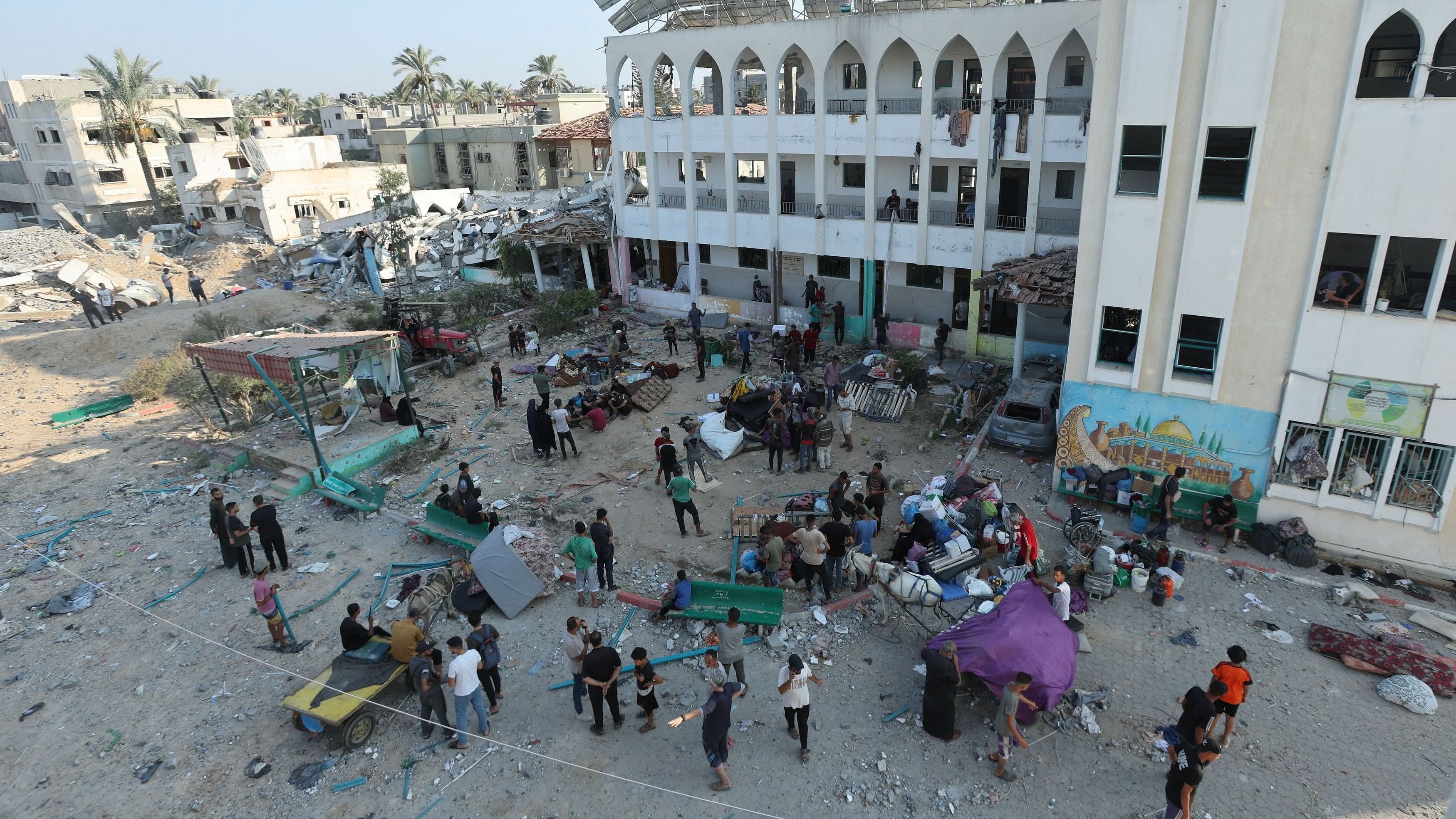 <div class="paragraphs"><p>A destroyed school building in the Gaza Strip.</p></div>