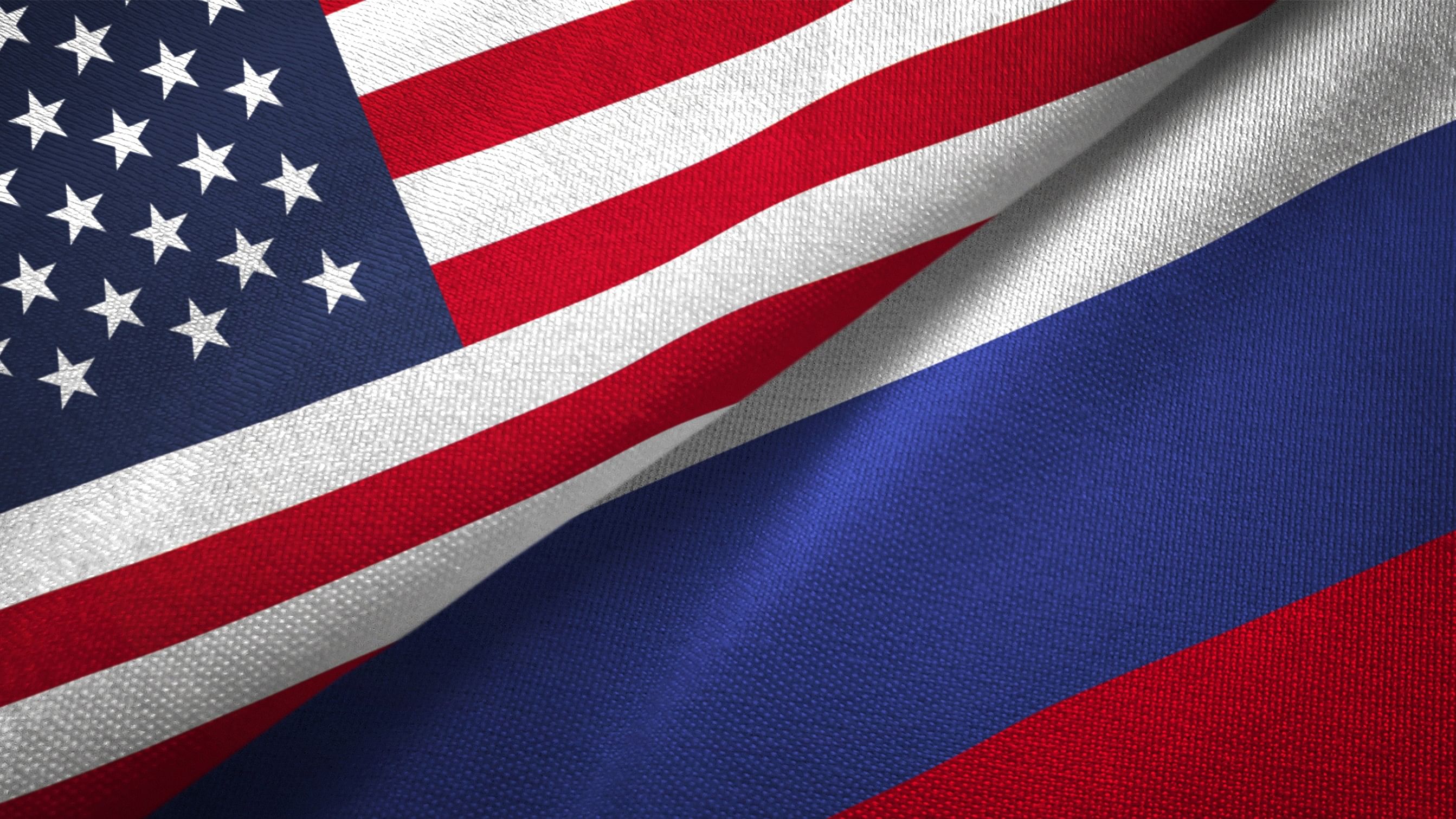 <div class="paragraphs"><p>National flags of US and Russia.</p></div>