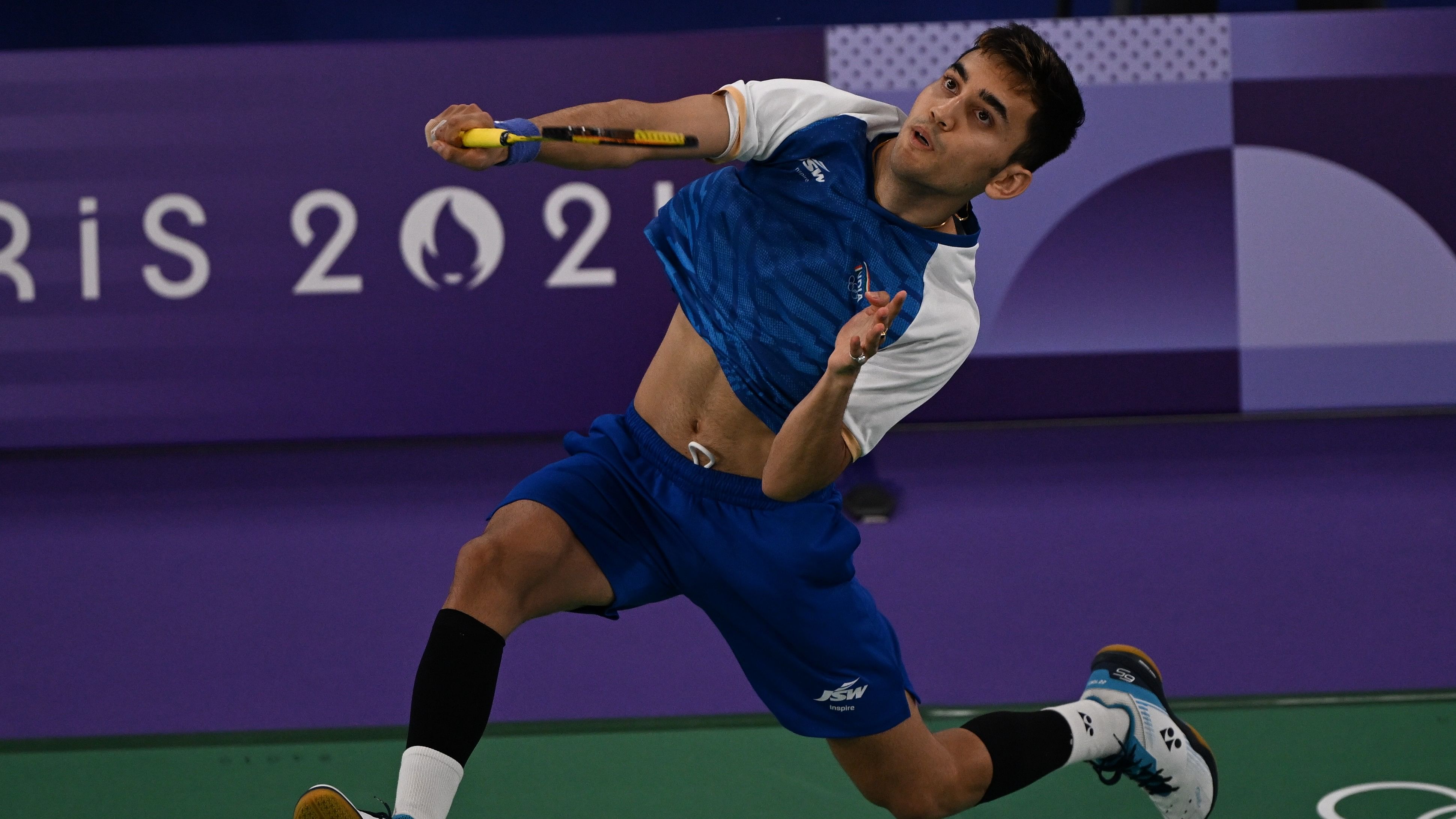 <div class="paragraphs"><p>Lakshya Sen smashes during the bronze medal tie in Paris.</p></div>