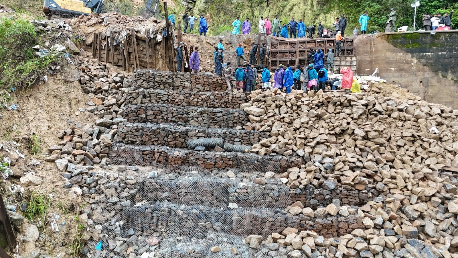 <div class="paragraphs"><p>The crib wall constructed as part of restoration works on the rail route between Yedakumari and Kadagaravalli in Sakleshpur taluk, Hassan district. </p></div>