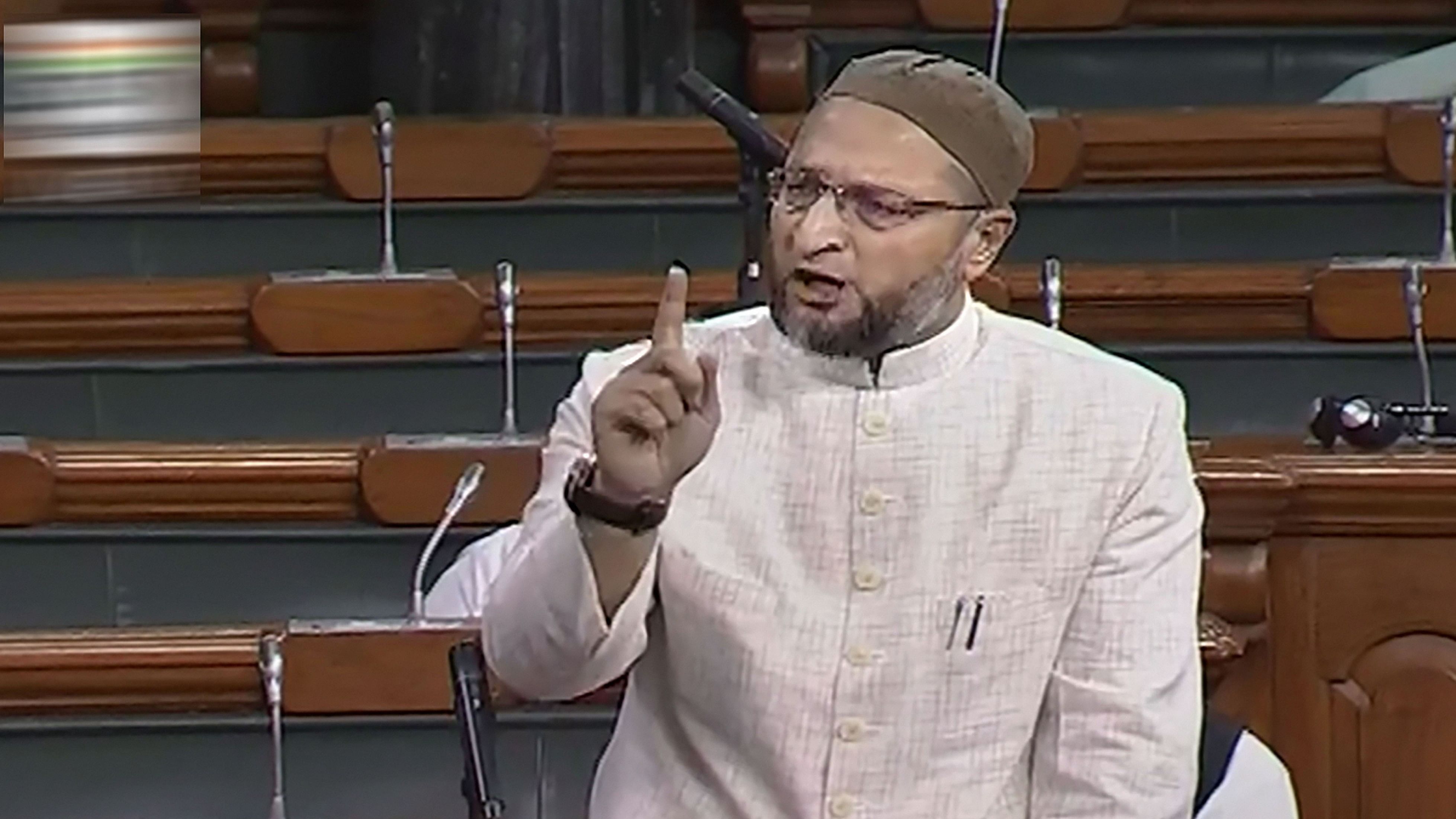 <div class="paragraphs"><p>AIMIM chief Asaduddin Owaisi speaks in Parliament.</p></div>