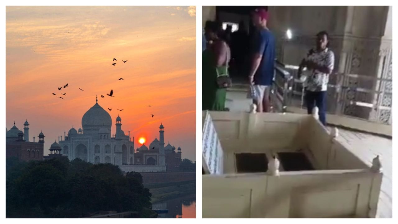 <div class="paragraphs"><p>A view of Taj Mahal (L), person offering gangajal inside the monument.</p></div>