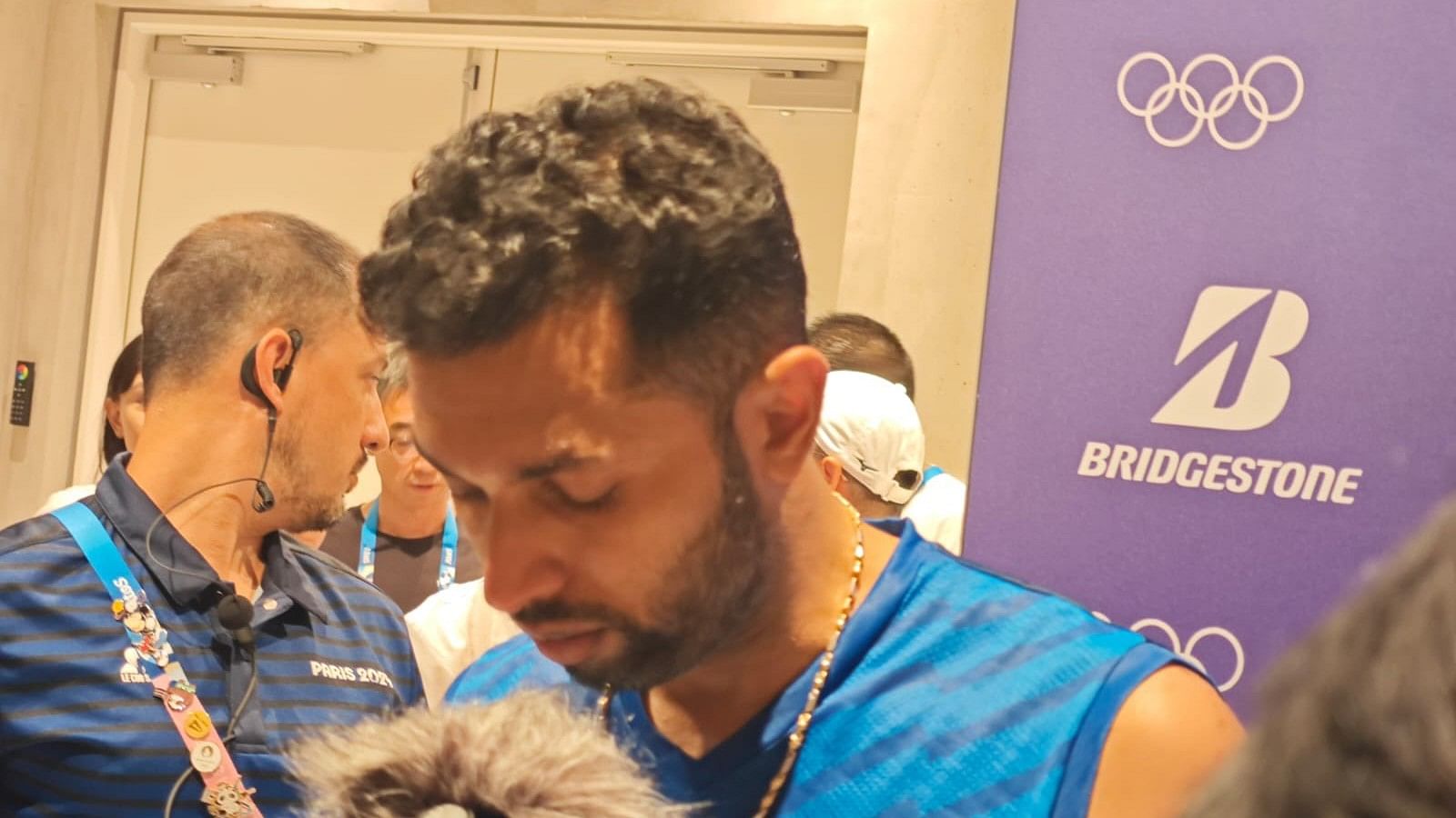 <div class="paragraphs"><p>H S Prannoy after the pre-quarters match against Lakshya Sen.</p></div>