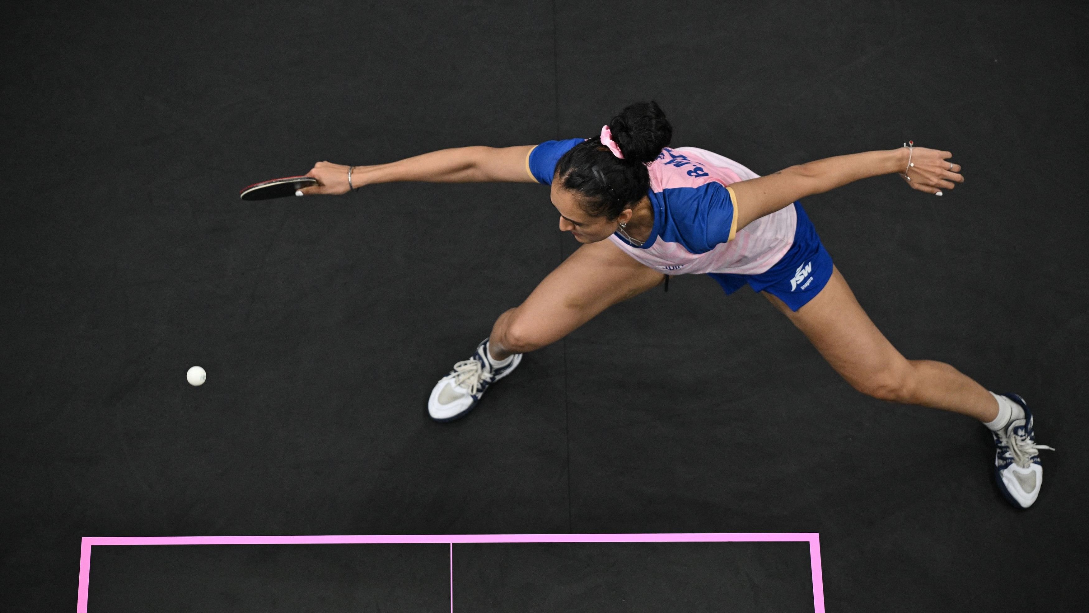 <div class="paragraphs"><p>India's Manika Batra in action.</p></div>