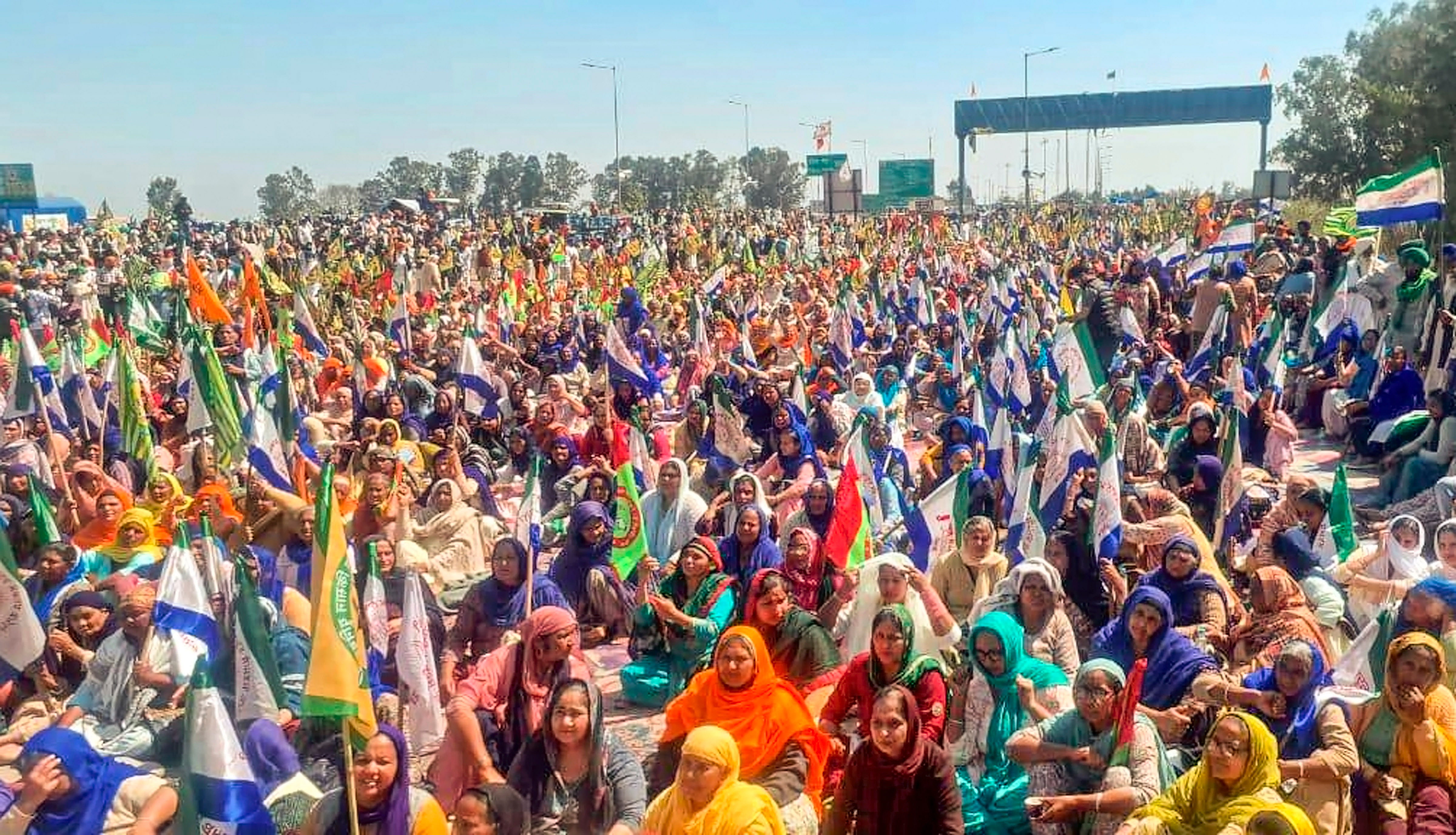 <div class="paragraphs"><p>Protesting farmers at the Shambhu border.</p></div>