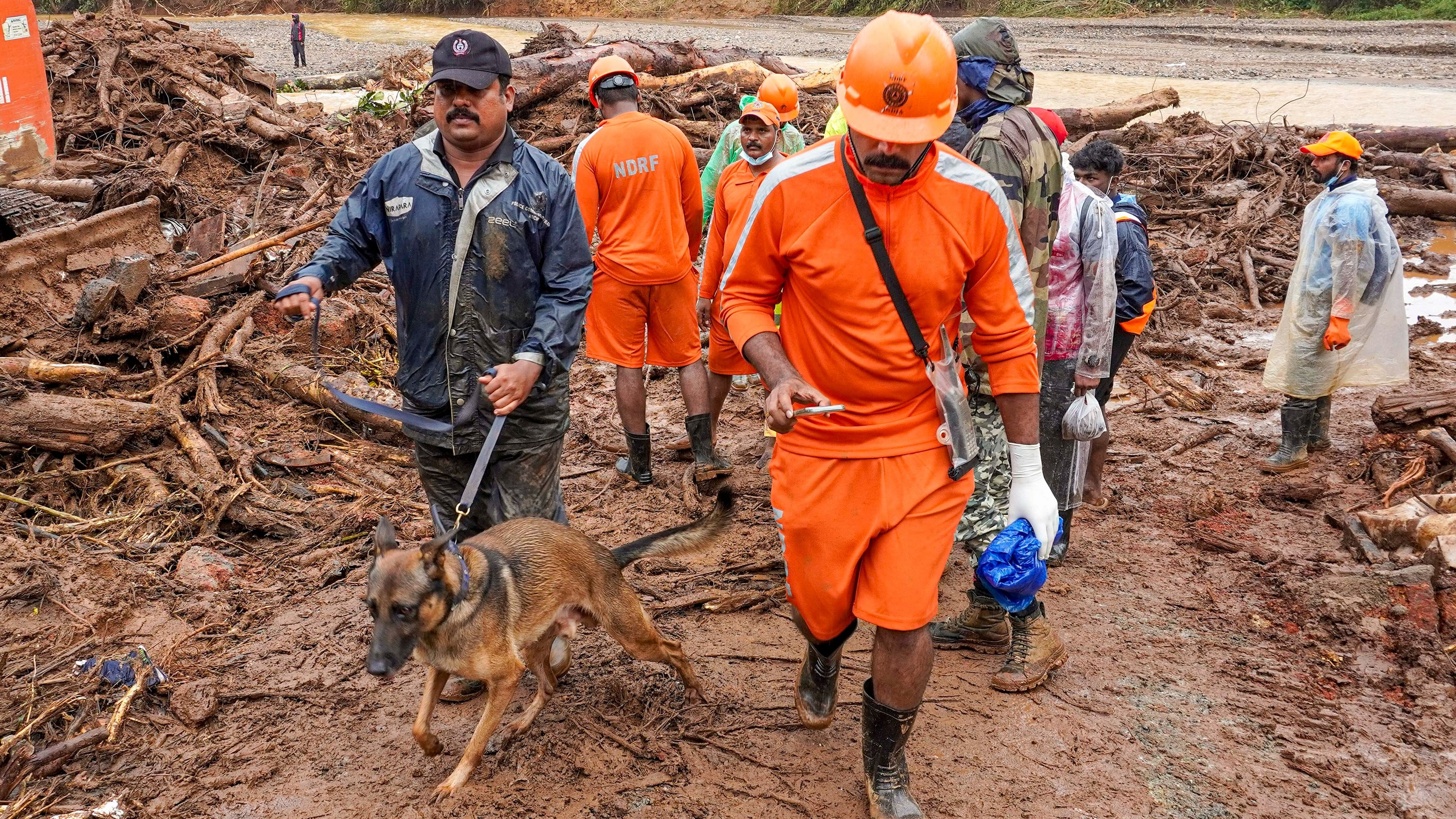 <div class="paragraphs"><p>Search and rescue operations continue at the landslide-hit Chooralmala, in Wayanad district, Friday, Aug. 2, 2024.</p></div>