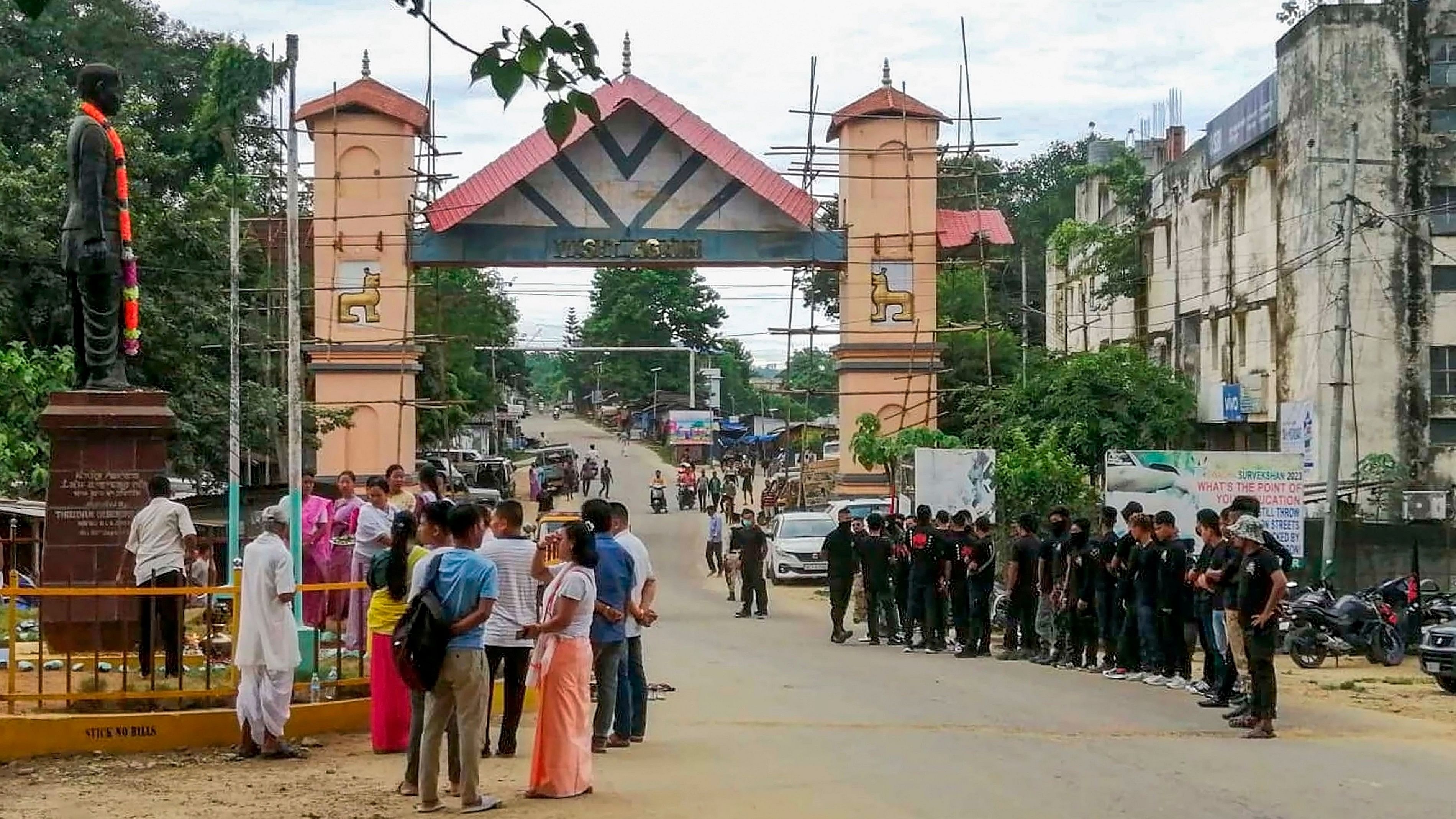 <div class="paragraphs"><p>File Photo: Members of Arambai Tenggol, a Meitei organisation, during a demonstration against the alleged brutality by security forces in violence-hit Manipur, in Jiribam district.&nbsp;</p></div>