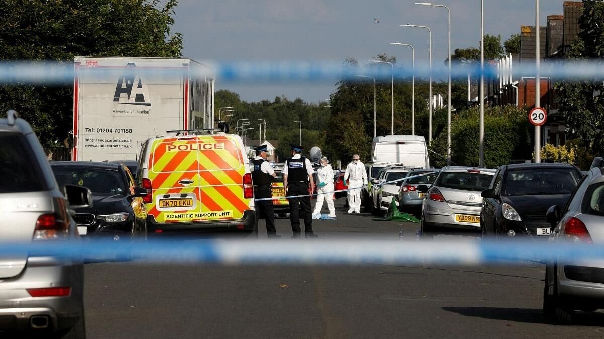 <div class="paragraphs"><p>Police work at the scene where a man was arrested after people were stabbed in Southport, Britain, July 29, 2024.</p></div>