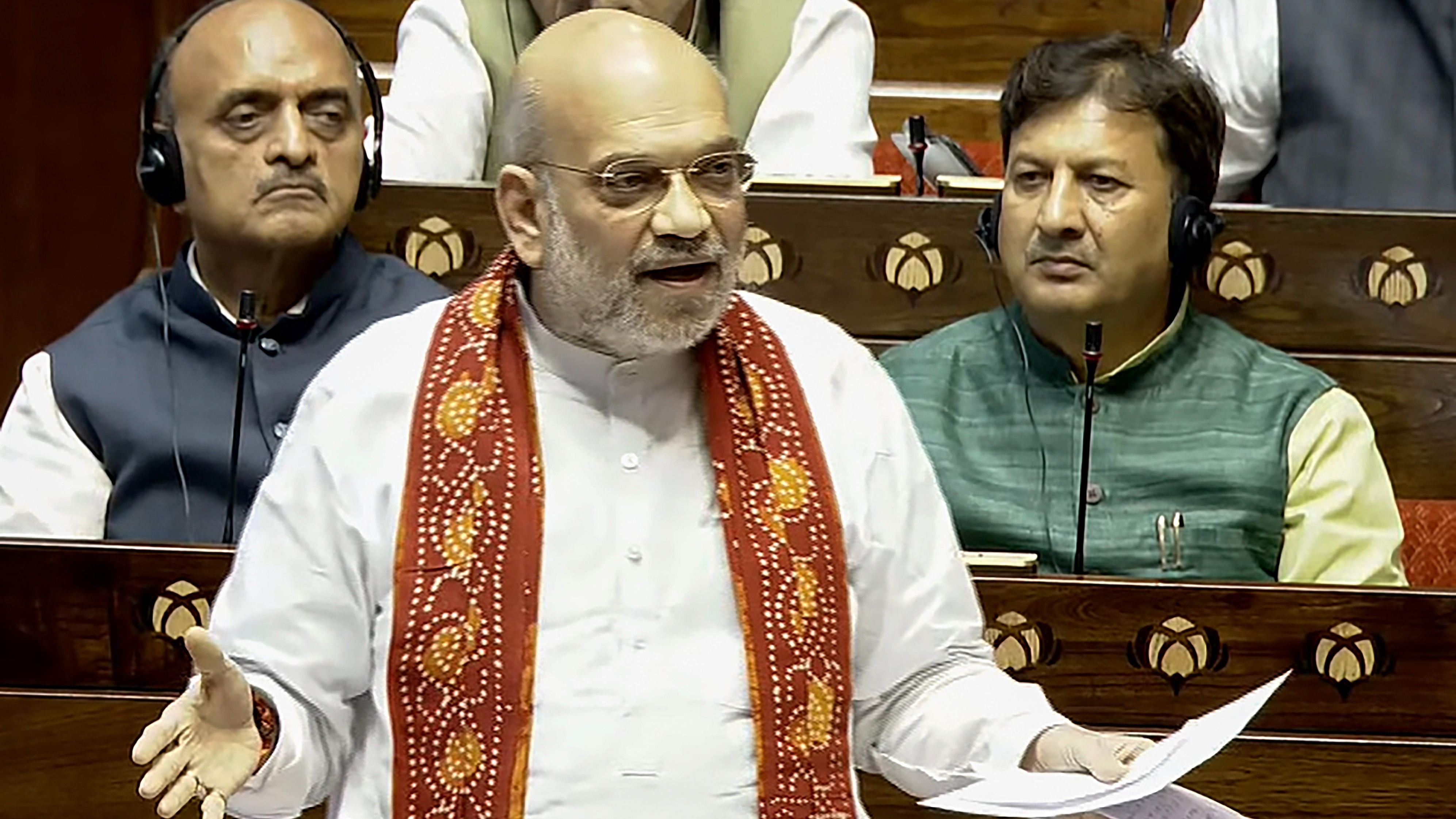 <div class="paragraphs"><p>Union Home Minister Amit Shah speaks in the Rajya Sabha during the Monsoon session of Parliament, in New Delhi.</p></div>