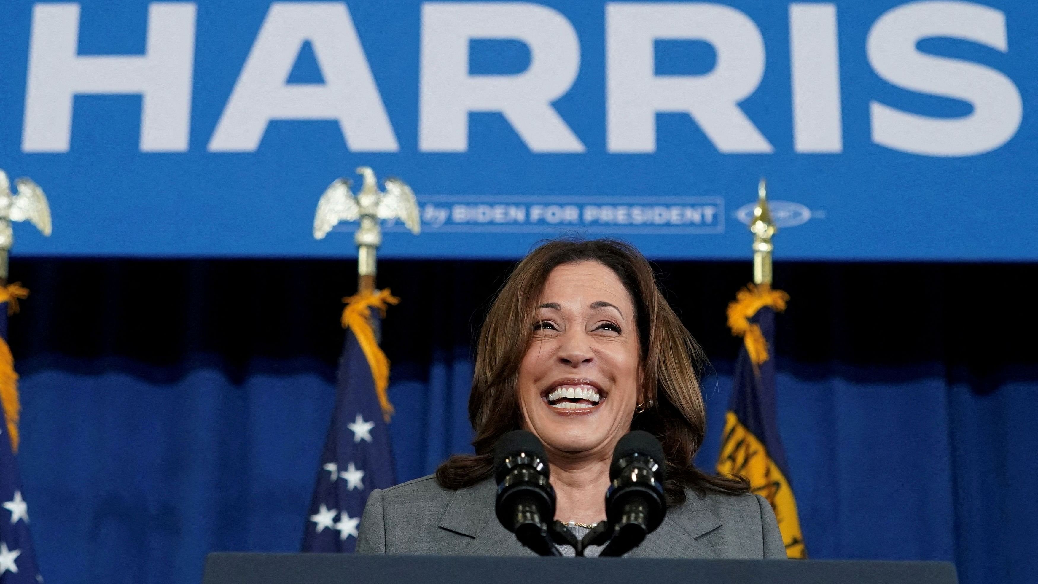 <div class="paragraphs"><p>US Vice President Kamala Harris speaks at a campaign event in Greensboro, North Carolina.</p></div>