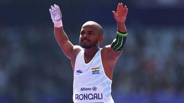 <div class="paragraphs"><p>Paris 2024 Paralympics - Athletics - Men's Shot Put - F40 Final - Stade de France, Saint-Denis, France - September 1, 2024. Ravi Rongali of India in action. </p></div>