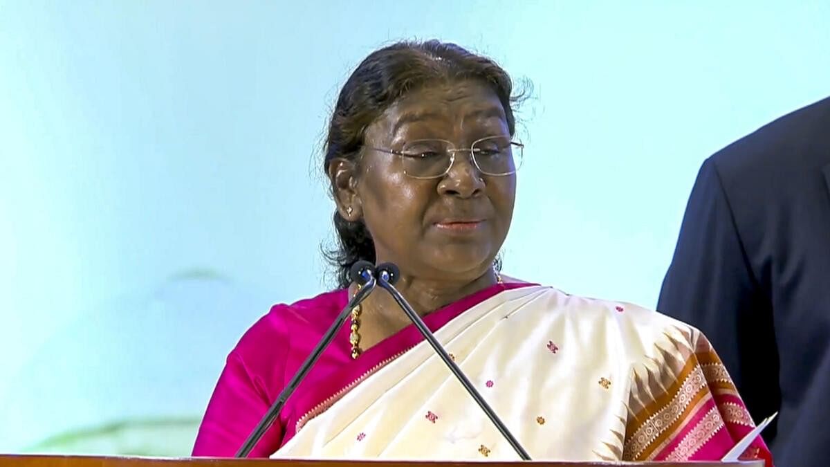 <div class="paragraphs"><p>President Droupadi Murmu addresses the closing ceremony of ‘National Conference of the District Judiciary.</p></div>