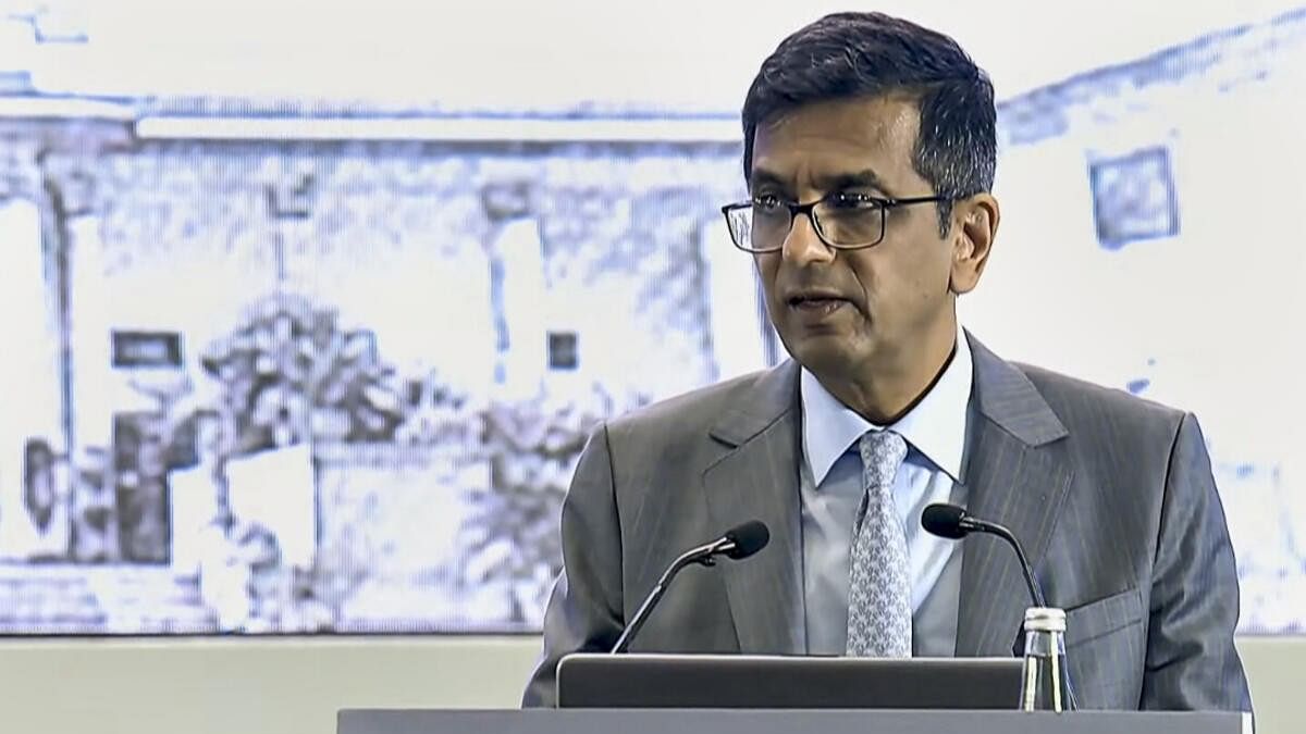 <div class="paragraphs"><p>Chief Justice of India (CJI) Justice DY Chandrachud addresses the closing ceremony of ‘National Conference of the District Judiciary’, in New Delhi, Sunday, Sep. 1, 2024.</p></div>