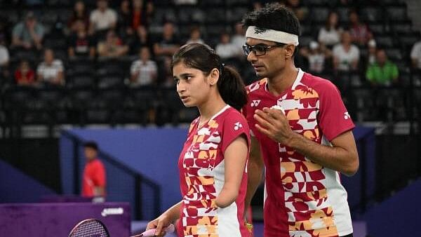 <div class="paragraphs"><p>Palak Kohli of India and Suhas Lalinakere Yathiraj of India react during their match against Lucas Mazur of France and Faustine Noel of France.</p></div>