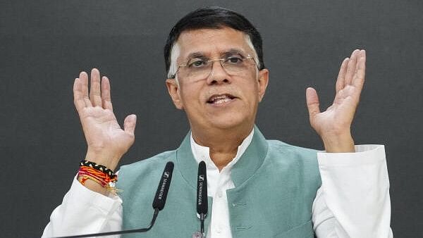 <div class="paragraphs"><p>Congress leader Pawan Khera addresses a press conference, in New Delhi, Monday.&nbsp;</p></div>