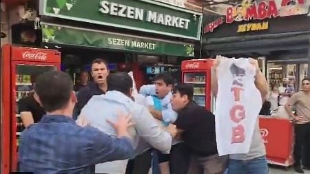 <div class="paragraphs"><p>The nationalist Turkish youth group, TGB, posted a video on X showing a group holding down a man on the street and putting a white hood over his head, while shouting slogans.</p></div>