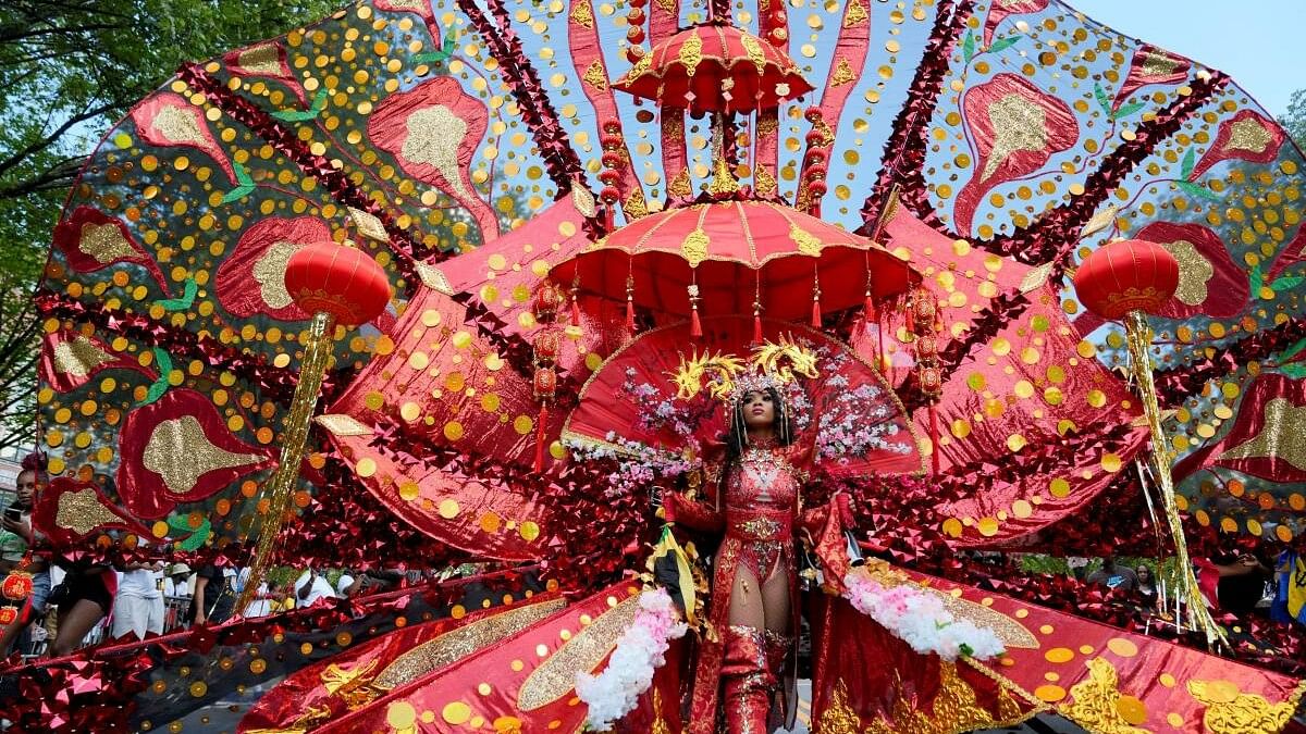 <div class="paragraphs"><p>A woman in a costume participates in the annual West Indian American Day parade in the Brooklyn borough of New York City, US, September 2, 2024.</p></div>