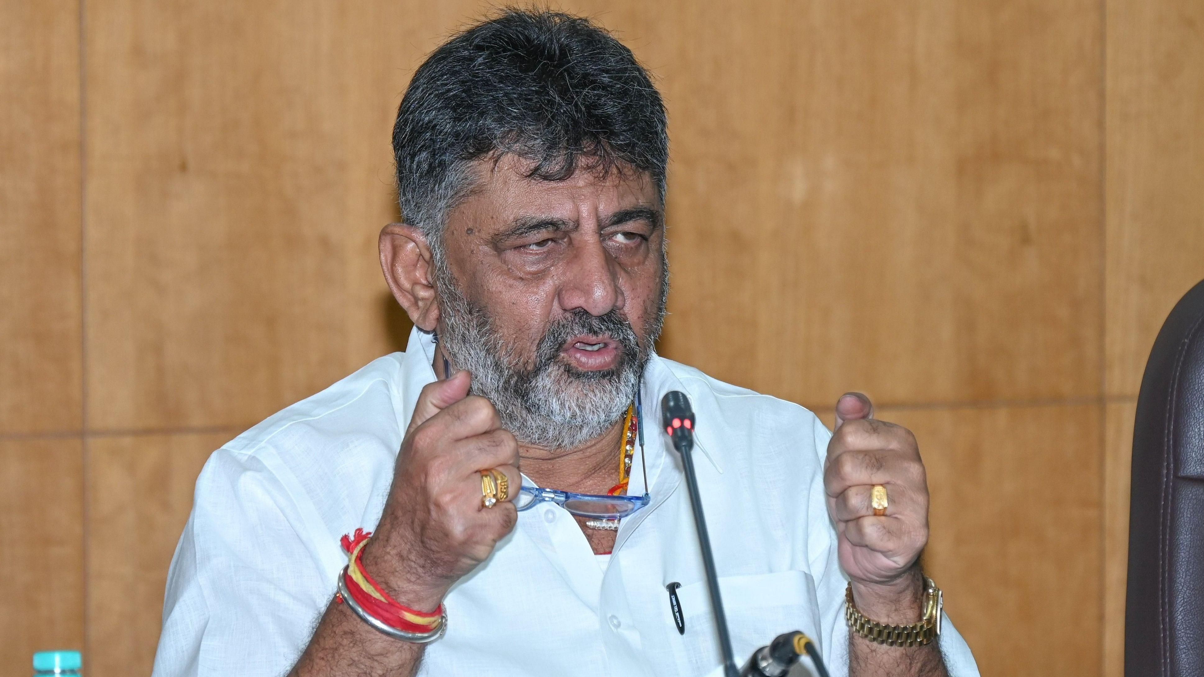 <div class="paragraphs"><p>Deputy Chief Minister DK Shivakumar addresses the media at the Vidhana Soudha on Monday. </p></div>