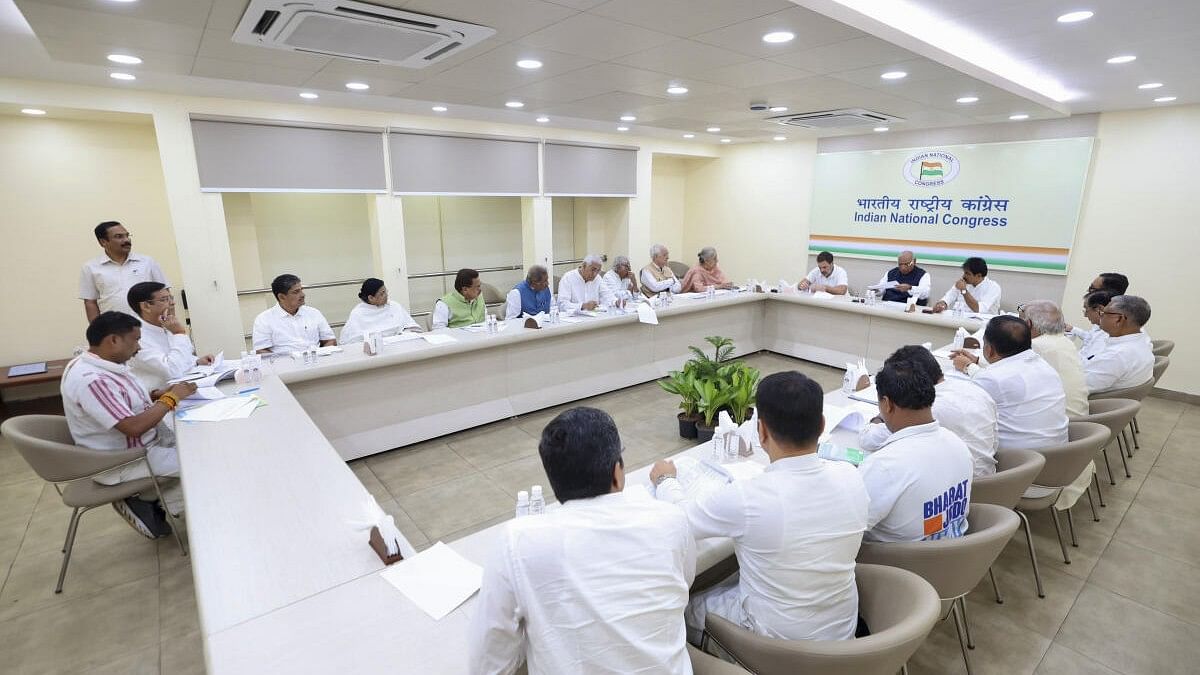 <div class="paragraphs"><p>LoP in Lok Sabha and Congress MP Rahul Gandhi with party President Mallikarjun Kharge and party MP K C Venugopal at an election meeting.&nbsp;</p></div>