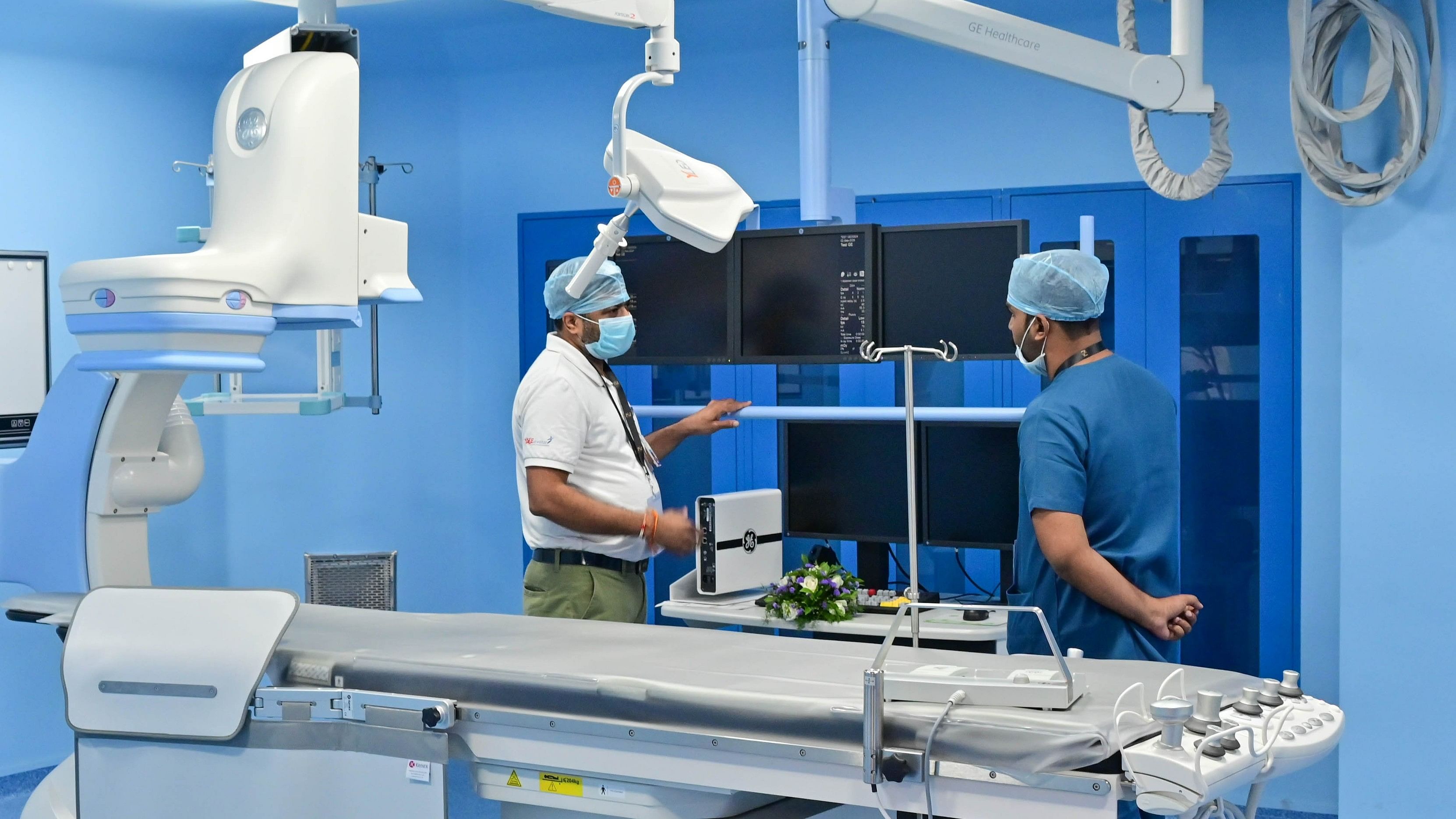 <div class="paragraphs"><p>Doctors inspect the operation theatre during the inauguration of the Charaka Hospital in Shivajinagar, Bengaluru, on Monday. </p></div>