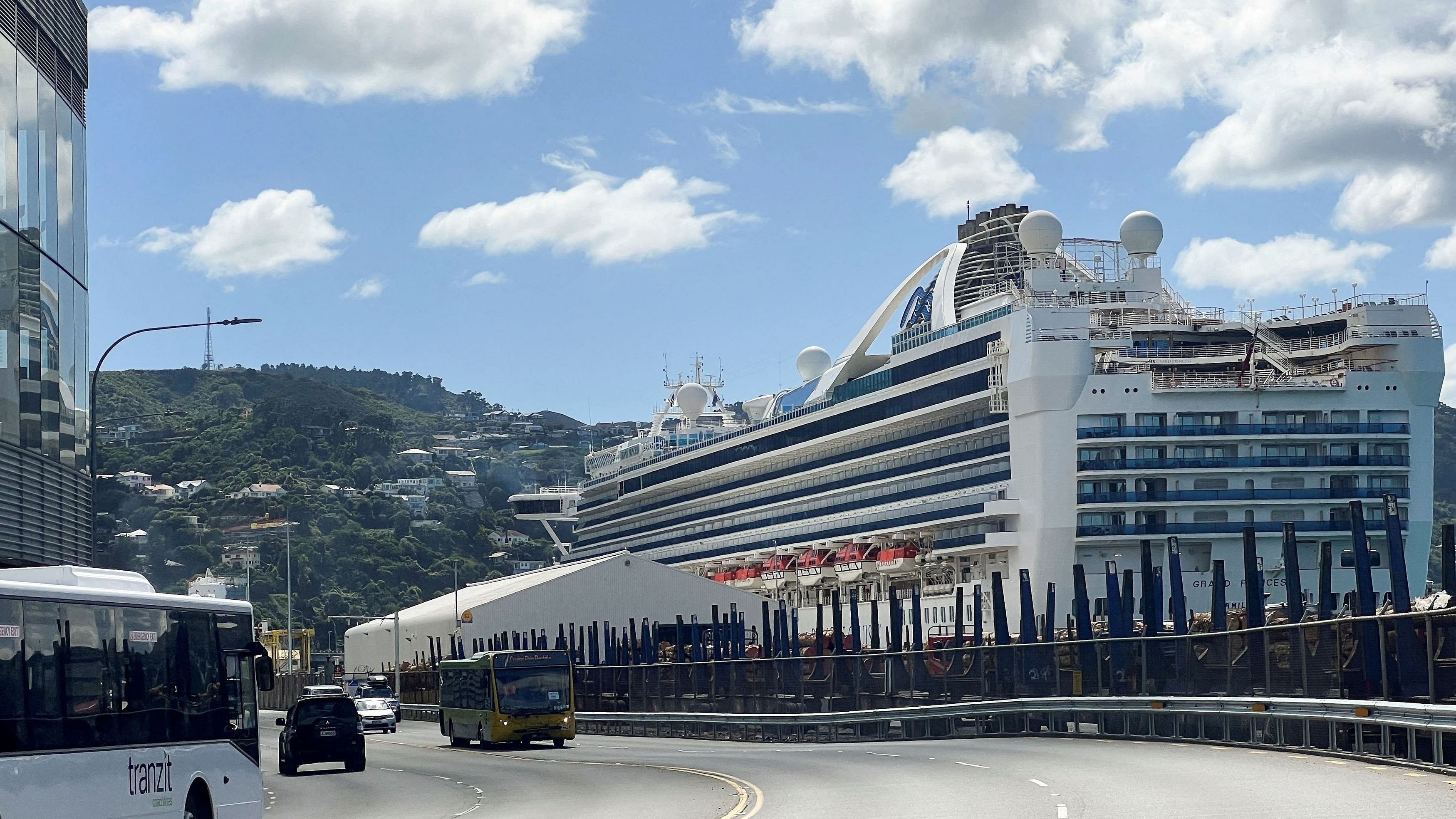 <div class="paragraphs"><p>The Grand Princess cruise ship is docked at Wellington Harbour, in Wellington, New Zealand.</p></div>