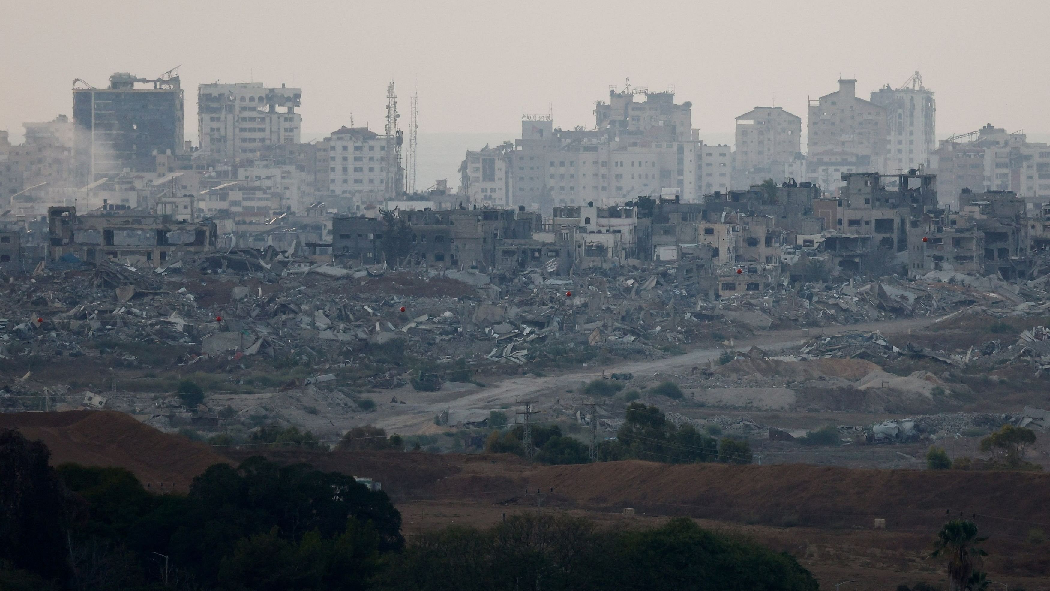 <div class="paragraphs"><p>Destroyed houses in Gaza are seen from the Israel-Gaza border, amid the Israel-Hamas conflict, September 3, 2024. </p></div>