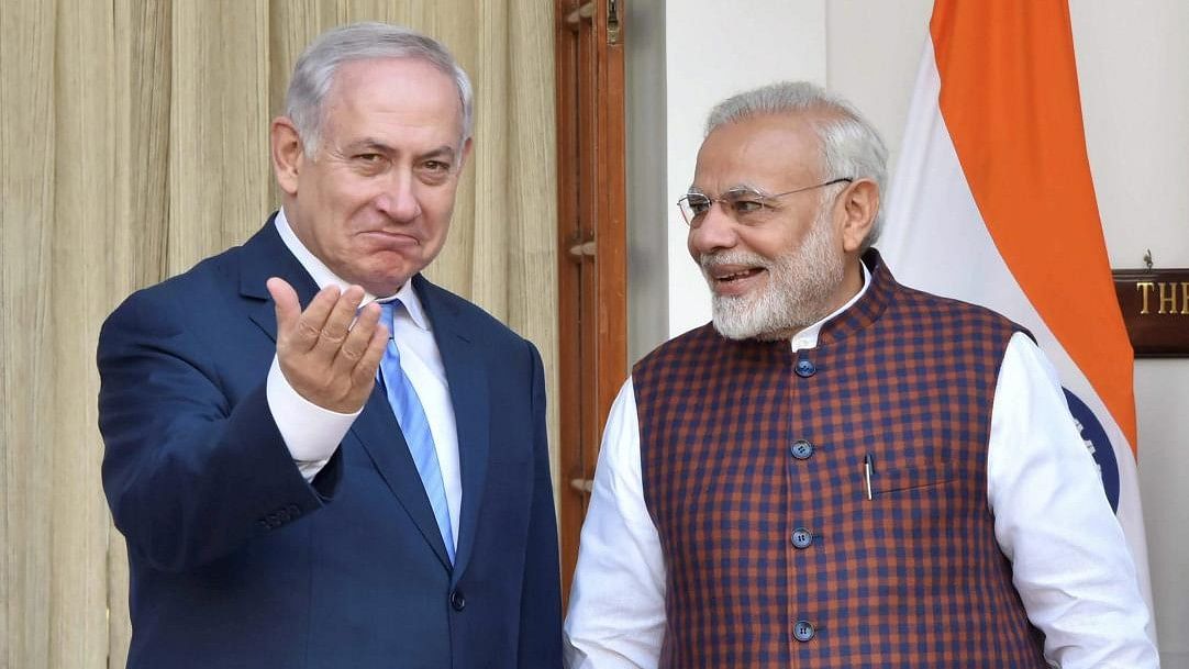 <div class="paragraphs"><p>Prime Minister Narendra Modi with his Israel counterpart Benjamin Netanyahu.</p></div>