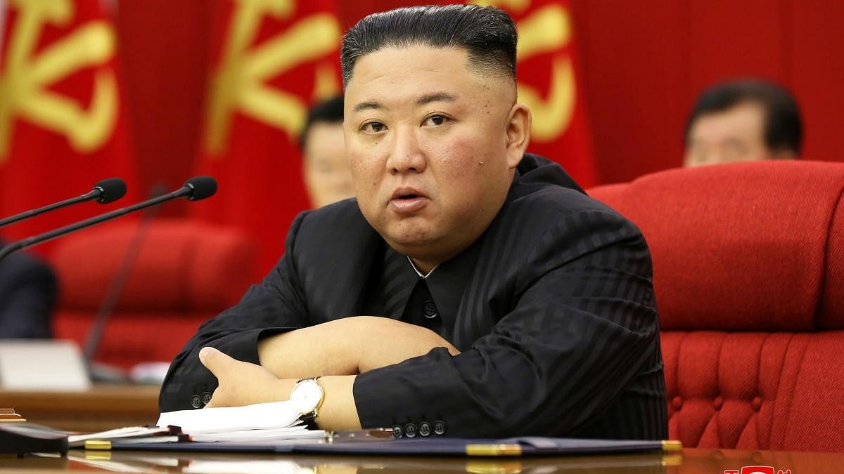 <div class="paragraphs"><p>North Korean leader Kim Jong Un speaks during the WPK meeting in Pyongyang.</p></div>