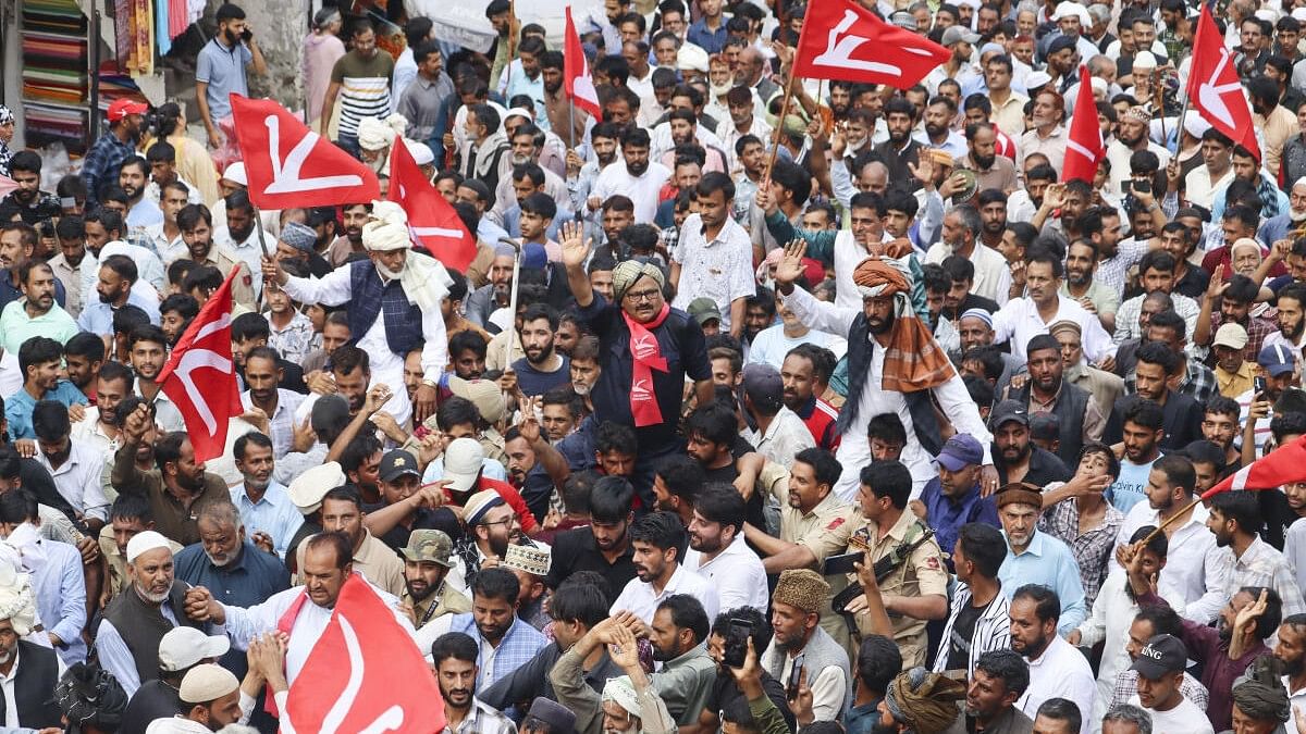 <div class="paragraphs"><p>National Conference candidate from Mendhar Assembly Constituency Javed Ahmed Rana during his nomination rally for the Jammu and Kashmir Assembly elections, in Poonch district, Thursday, Sept 5, 2024</p></div>