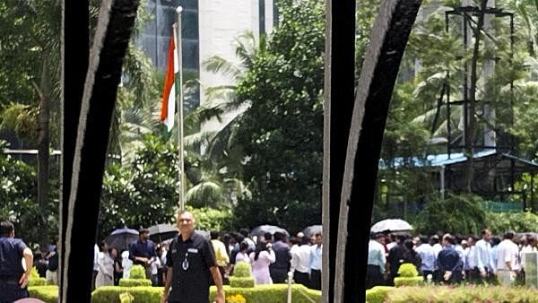 <div class="paragraphs"><p>SEBI employees protest at the SEBI premises, in Mumbai.</p></div>