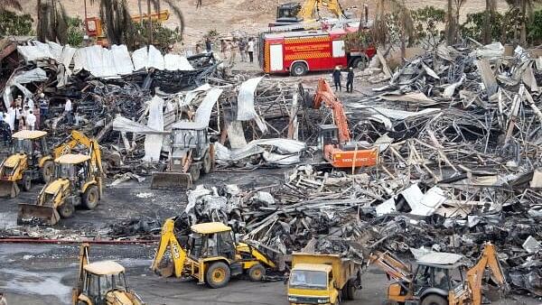 <div class="paragraphs"><p>View of the site where the gaming zone was before the fire broke out, in Rajkot</p></div>