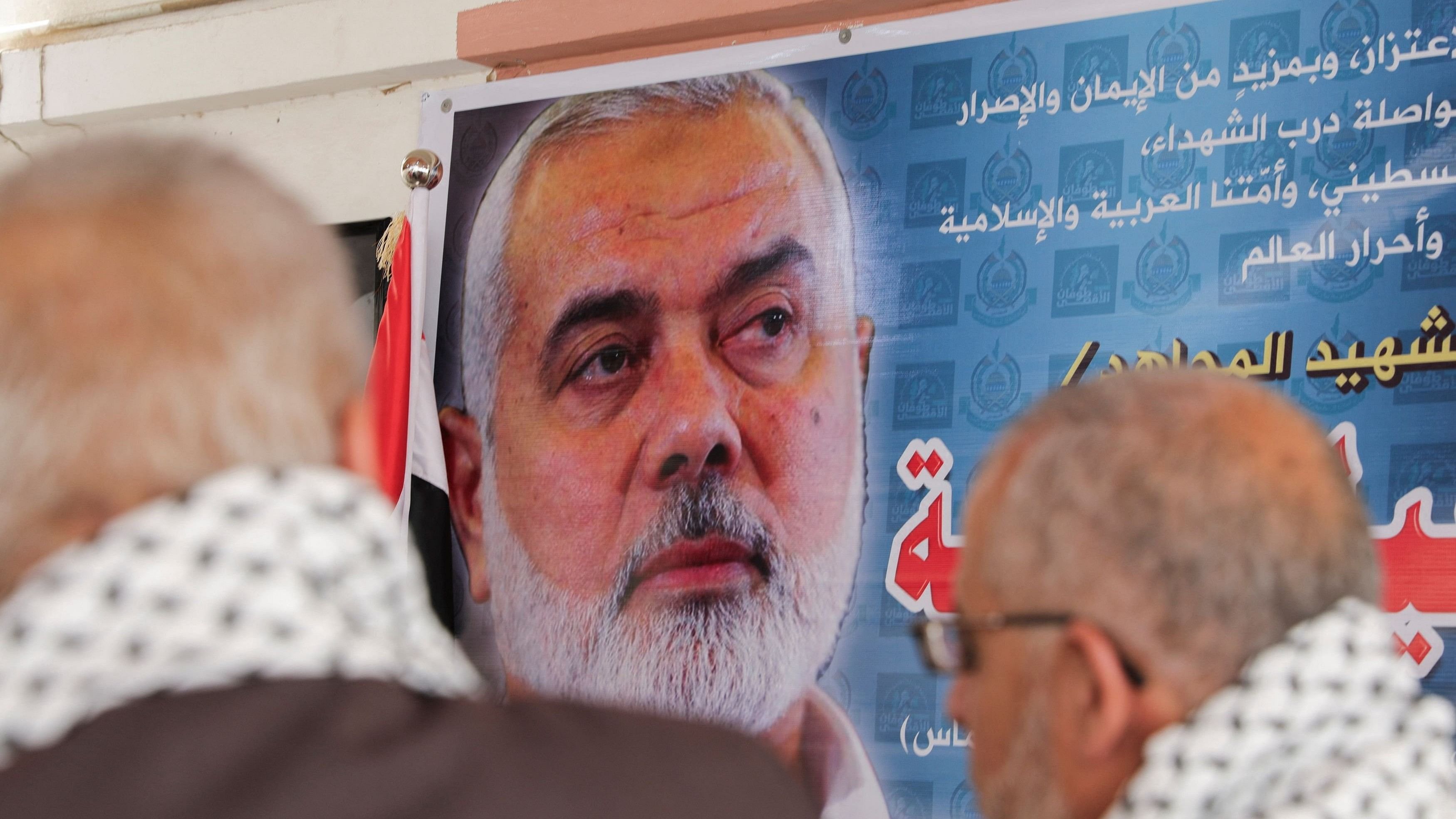 <div class="paragraphs"><p>A poster of assassinated Hamas leader Ismail Haniyeh.</p></div>