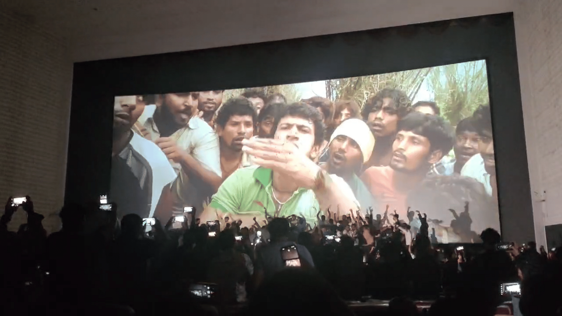 Fans of actor Puneeth Rajkumar in a single screen theatre when 'Jackie' rereleased in March 2024. 