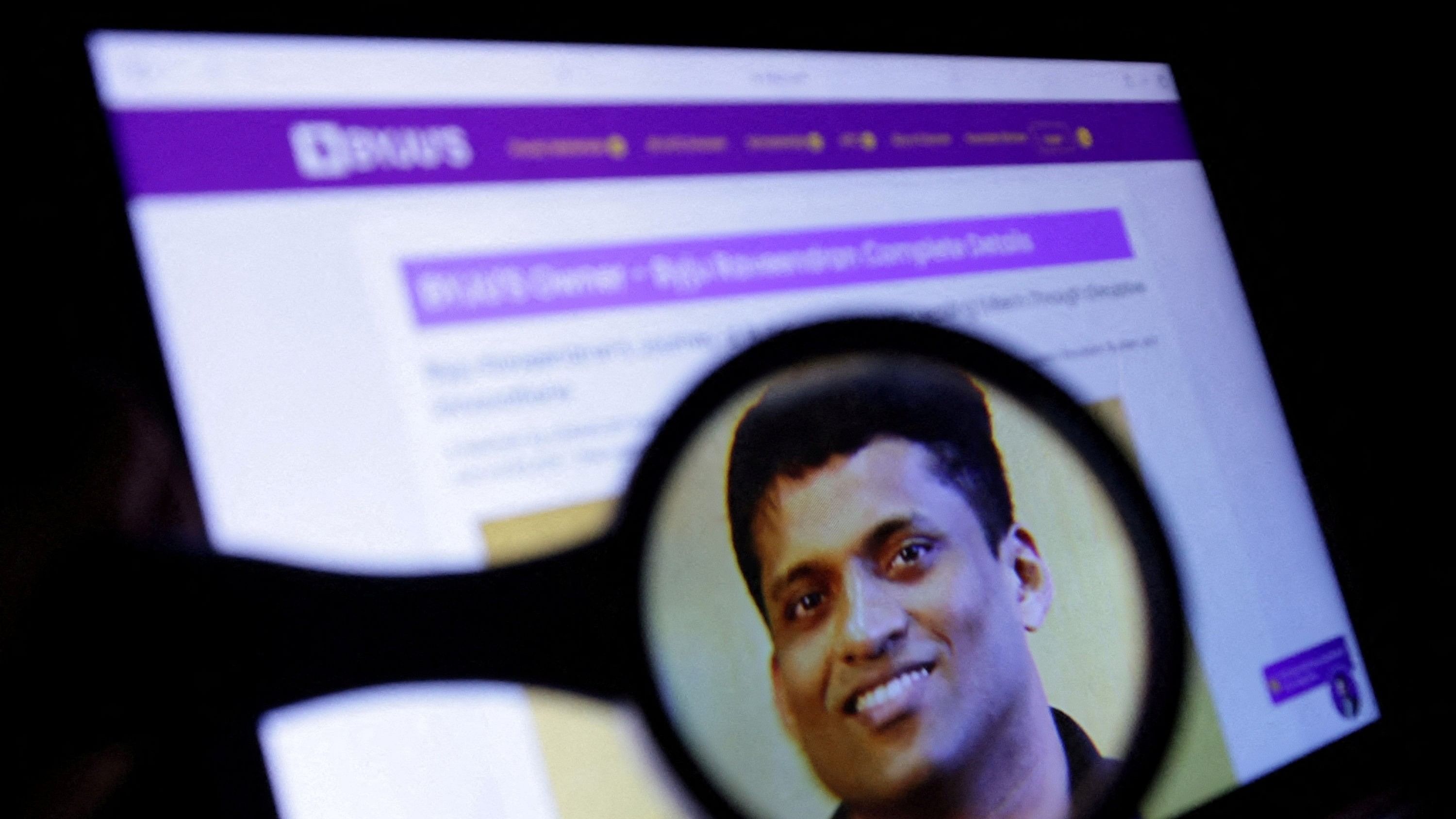 <div class="paragraphs"><p> BYJU'S owner Byju Raveendran photo is seen on his company web page in this illustration.</p></div>