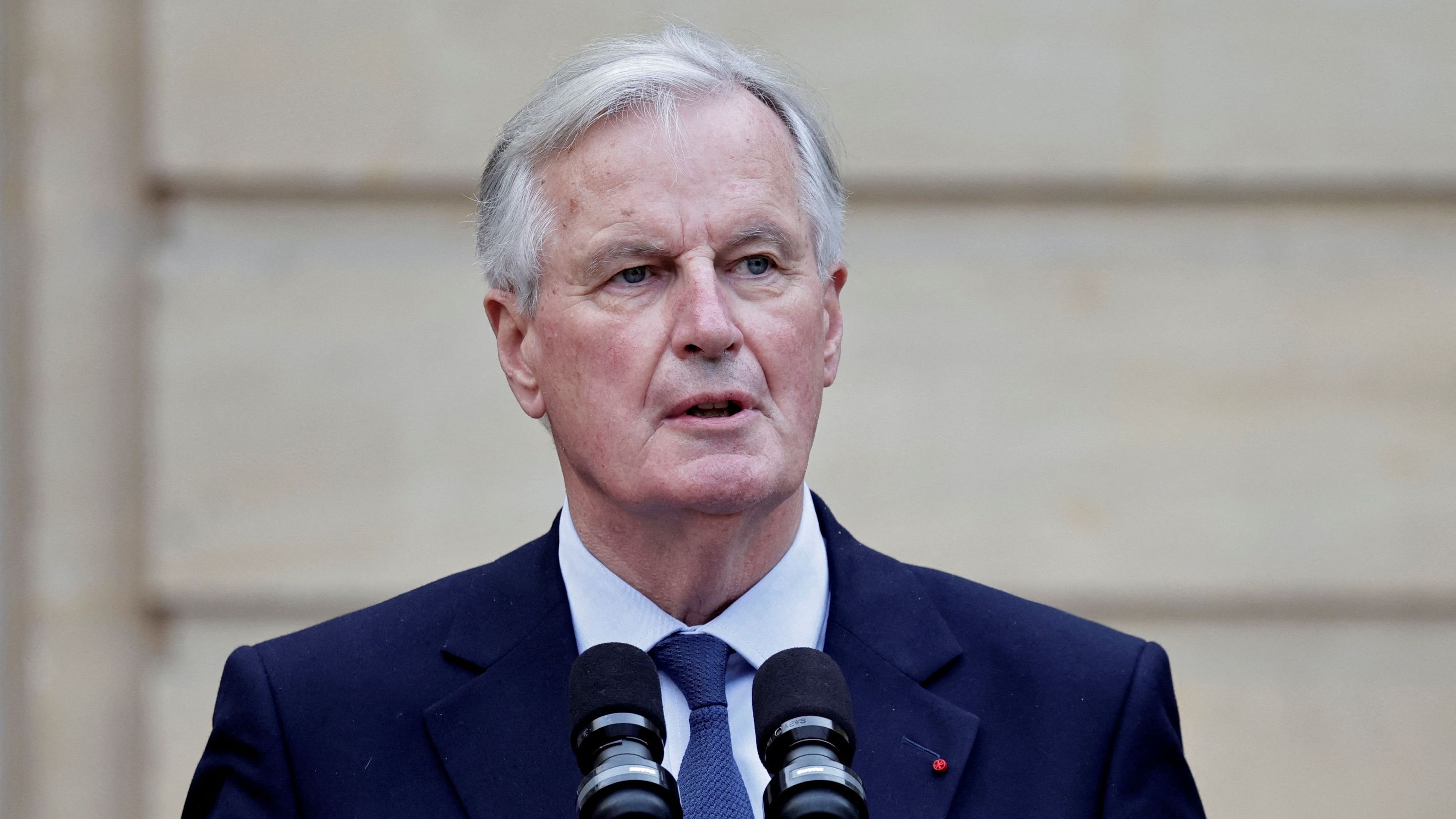 <div class="paragraphs"><p>Newly appointed Prime minister Michel Barnier and Prime minister Gabriel Attal attend the handover ceremony in Paris</p></div>