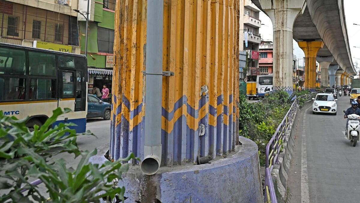 <div class="paragraphs"><p>A view of metro pillars at CMH Road in Bengaluru. </p></div>