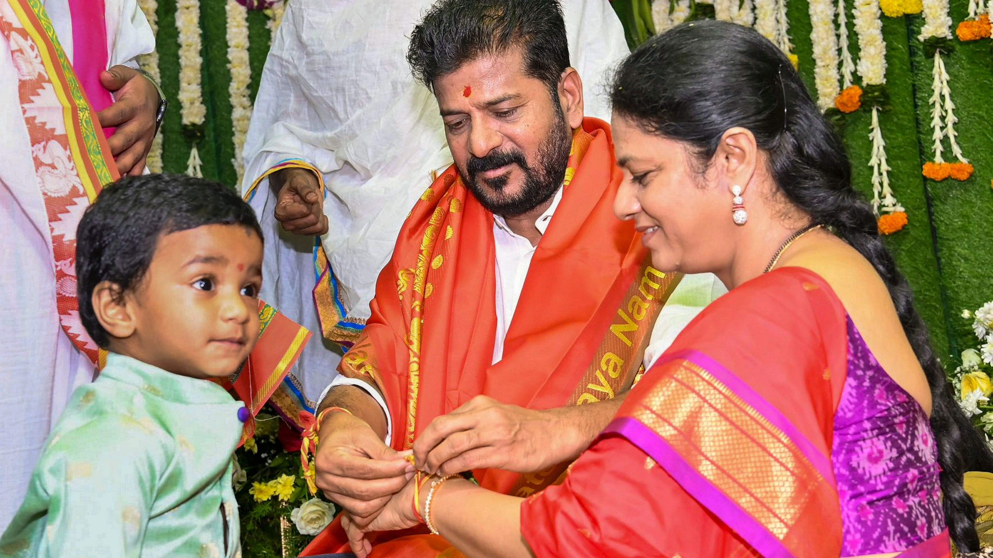 <div class="paragraphs"><p> Telangana Chief Minister A Revanth Reddy during Ganesh Chaturthi festival celebrations</p></div>