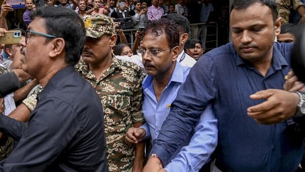 <div class="paragraphs"><p>CBI officials produce the former principal of RG Kar Medical College and Hospital Sandip Ghosh, arrested in connection with the alleged financial misconduct at the establishment, at a City Court in Kolkata.&nbsp;</p></div>