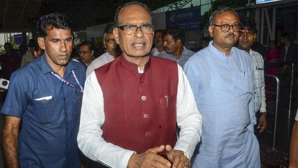 <div class="paragraphs"><p>Union Minister and Jharkhand BJP election in-charge Shivraj Singh Chouhan arrives at Birsa Munda Airport, in Ranchi, Sunday, Sept. 8, 2024.</p></div>