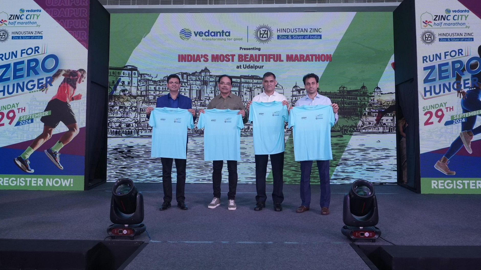 <div class="paragraphs"><p>The official race-day jersey, in striking blue colour and inspired by the serene Fateh Sagar Lake, was also unveiled in the presence of Udaipur Collector Arvind Poswal, Udaipur Inspector General of Police Ajay Pal Lamba, Hindustan Zinc CEO and avid marathoner Arun Misra and founder of Anybody Can Run (ABCR) Manoj Soni, a release said.</p></div>